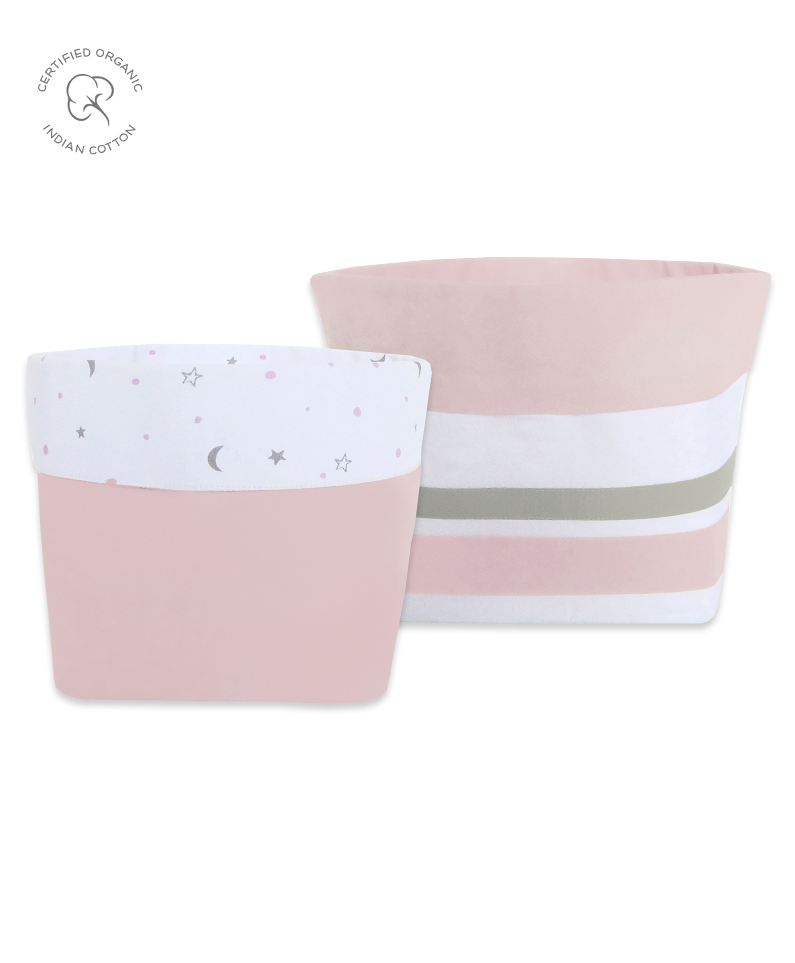 Masilo Fabric Storage Baskets Pack Of 2 - Pink-image-3