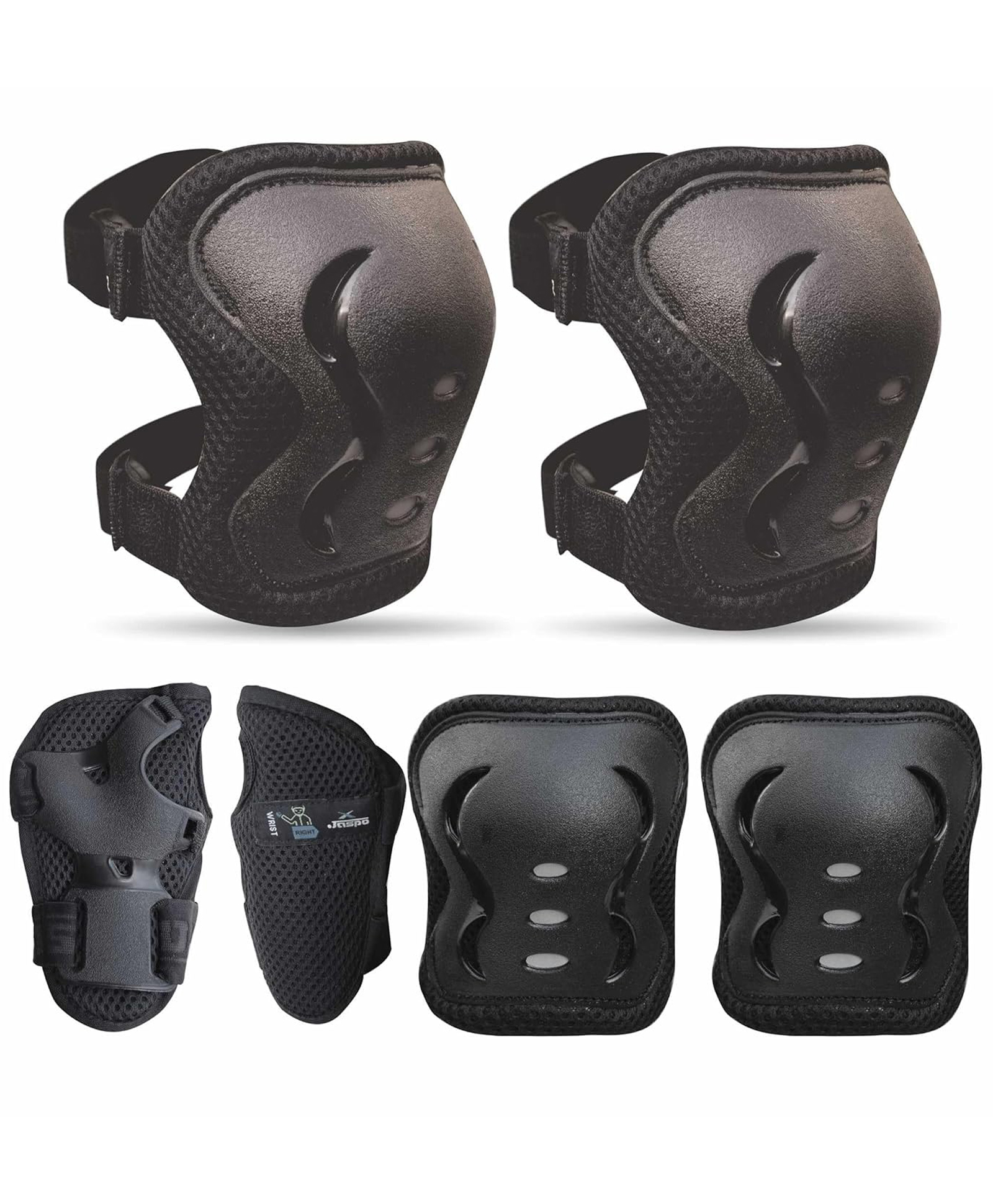 JASPO Secure Hybrid Knee Elbow & Wrist Guard Combo Small - Black-image-45