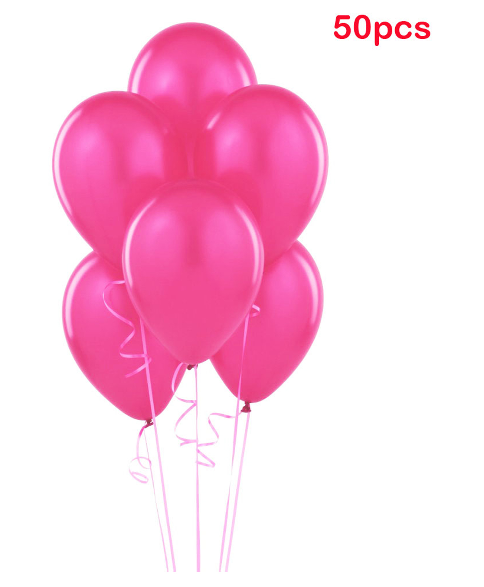 Balloon Junction Metallic Balloons Pack of 50 - Dark Pink / Hot Pink-image-2