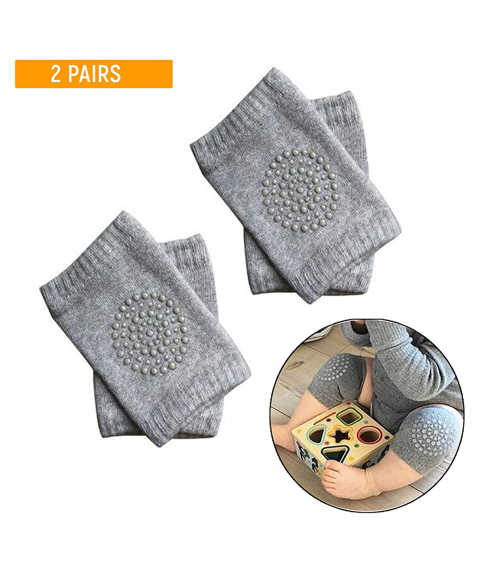 Safe-O-Kid-Baby Elbow & Knee Pads  Pack of 4 - Grey-image-16