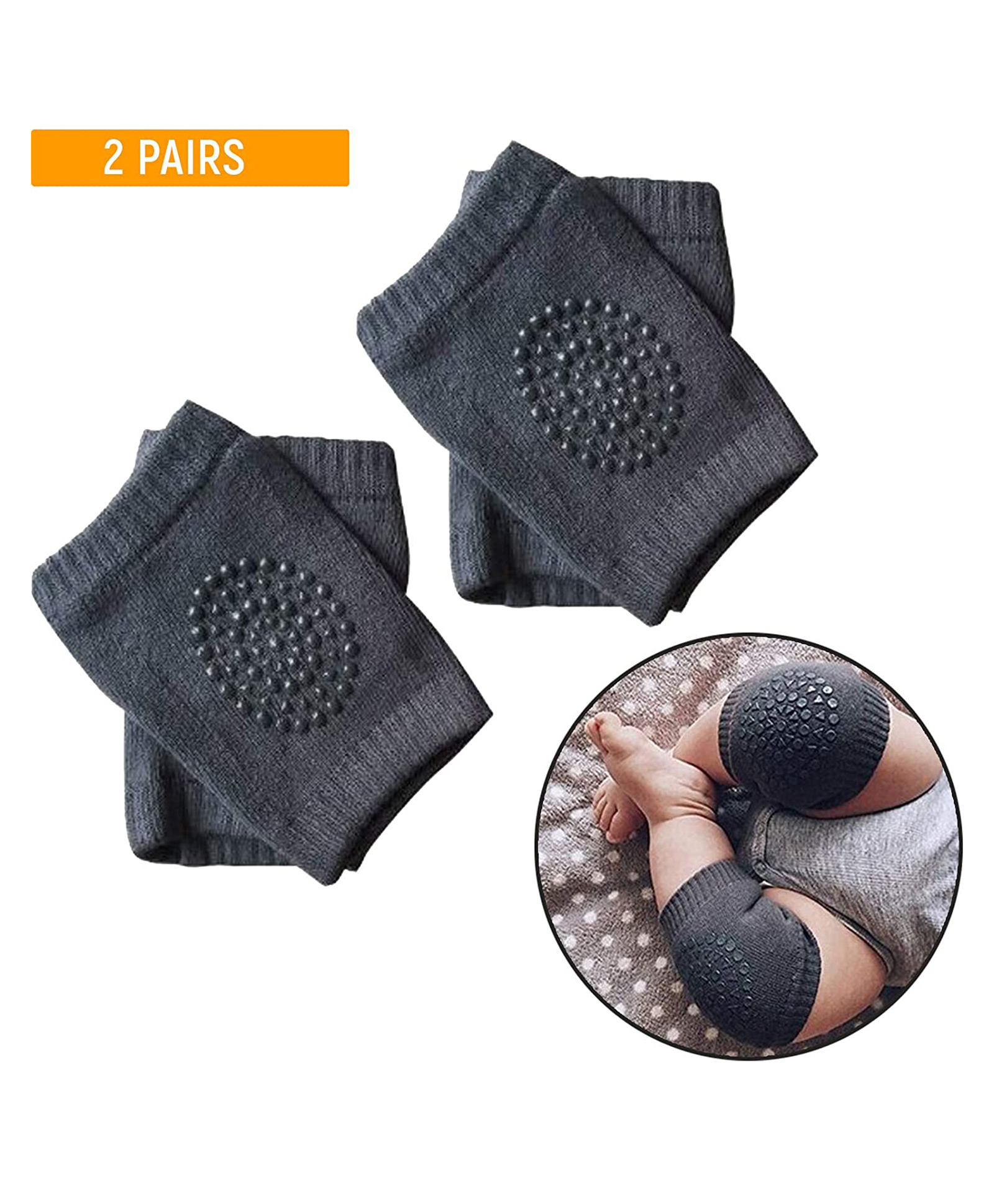 Safe-O-Kid-Baby Elbow & Knee Pads Pack of 4 - Dark Grey-image-44