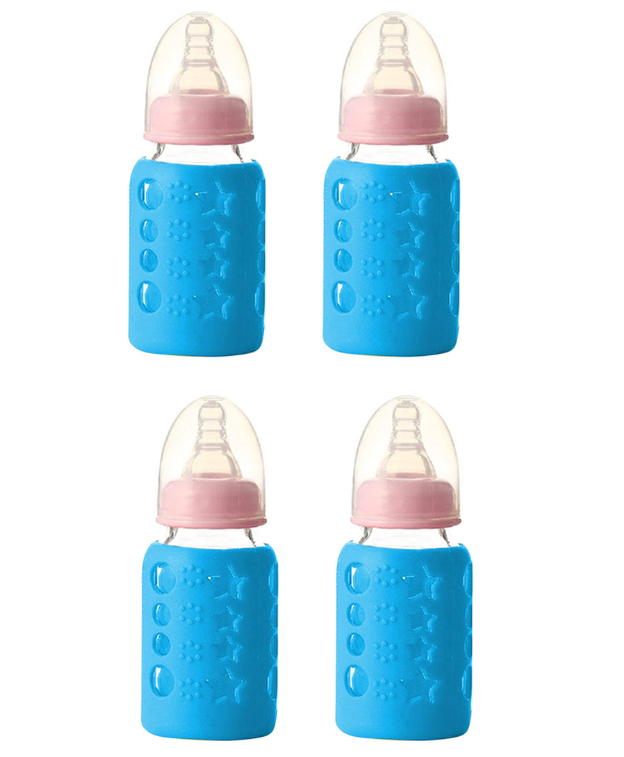 Safe-O-Kid Silicone Insulated Feeding Bottle Cover Blue - 120 ml-image-19