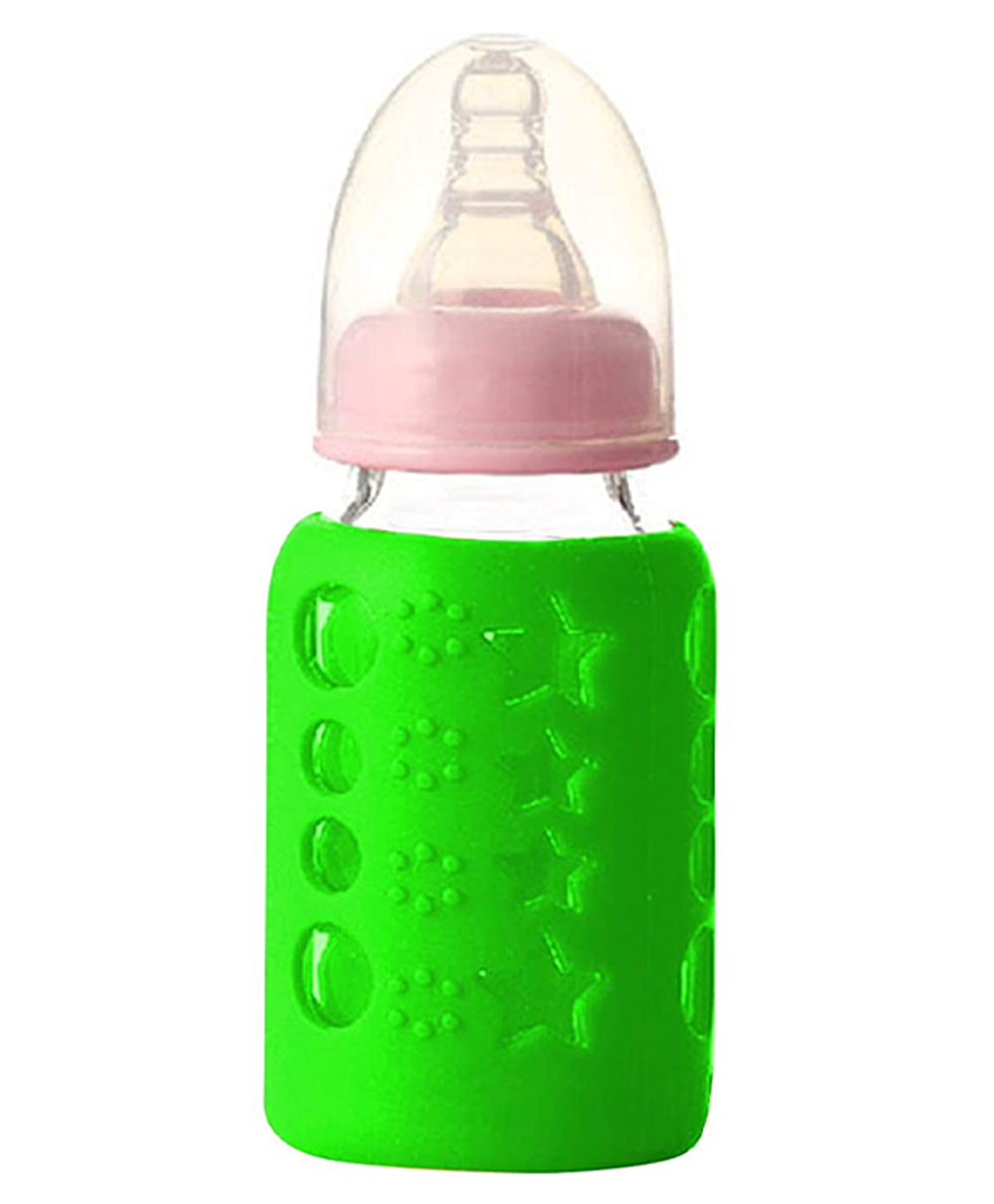 Safe-O-Kid Silicone Insulated Feeding Bottle Cover Green - Fits to 120 ml Bottle-image-27