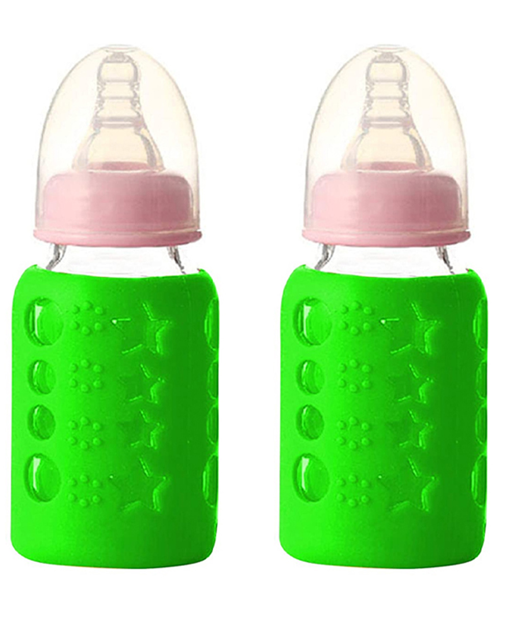 Safe-O-Kid Silicone Insulated Feeding Bottle Cover Green - Fits to 120 ml-image-29