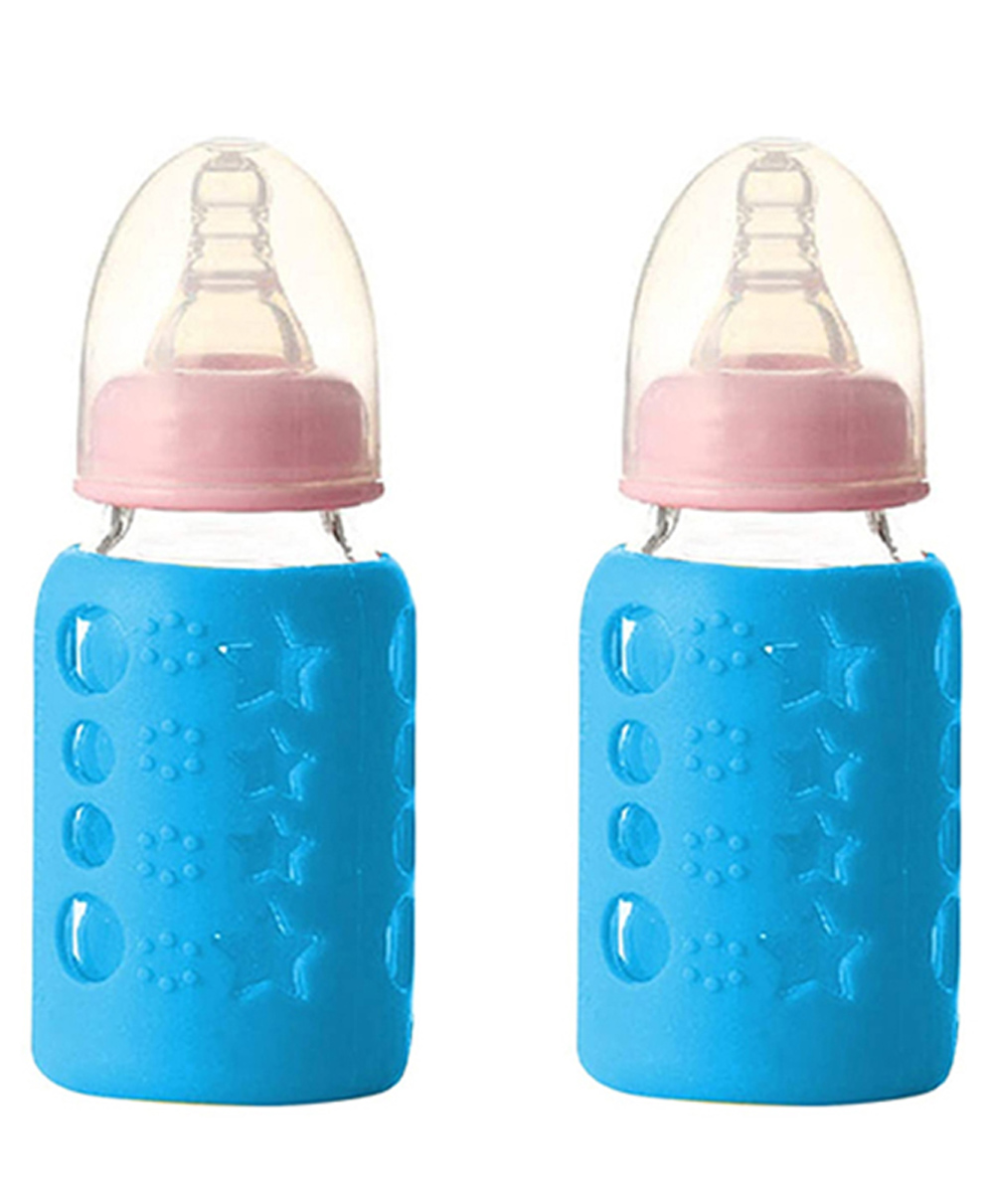 Safe-O-Kid Silicone Insulated Feeding Bottle Cover Blue - Fits to 120 ml Bottle-image-35