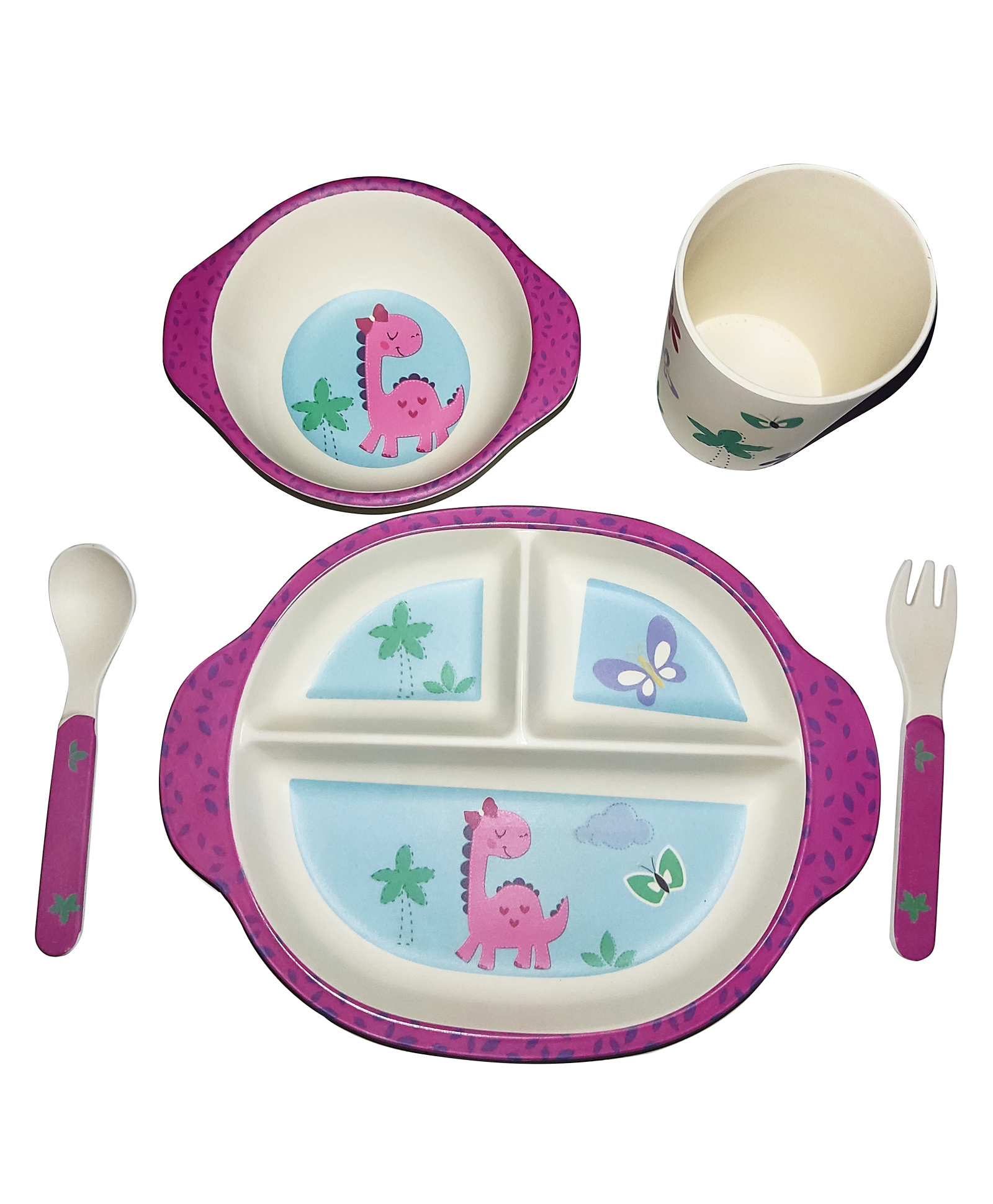 Safe-O-Kid Bamboo Fibre Tableware Set - Pink-picture-22