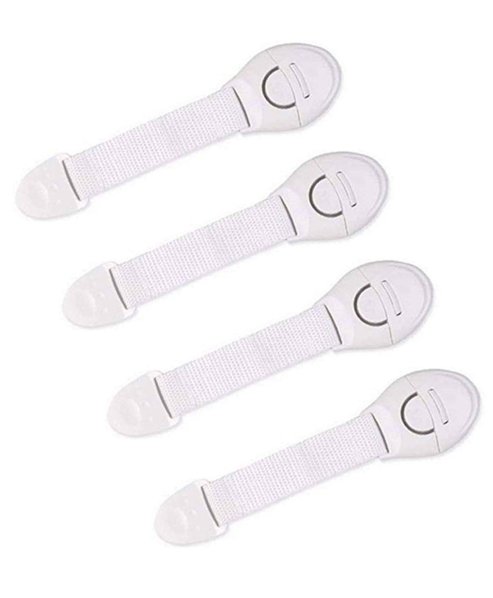 Safe-O-Kid One Side Open Long Multi-Purpose Child Safety Lock Pack of 4 - White-image-44