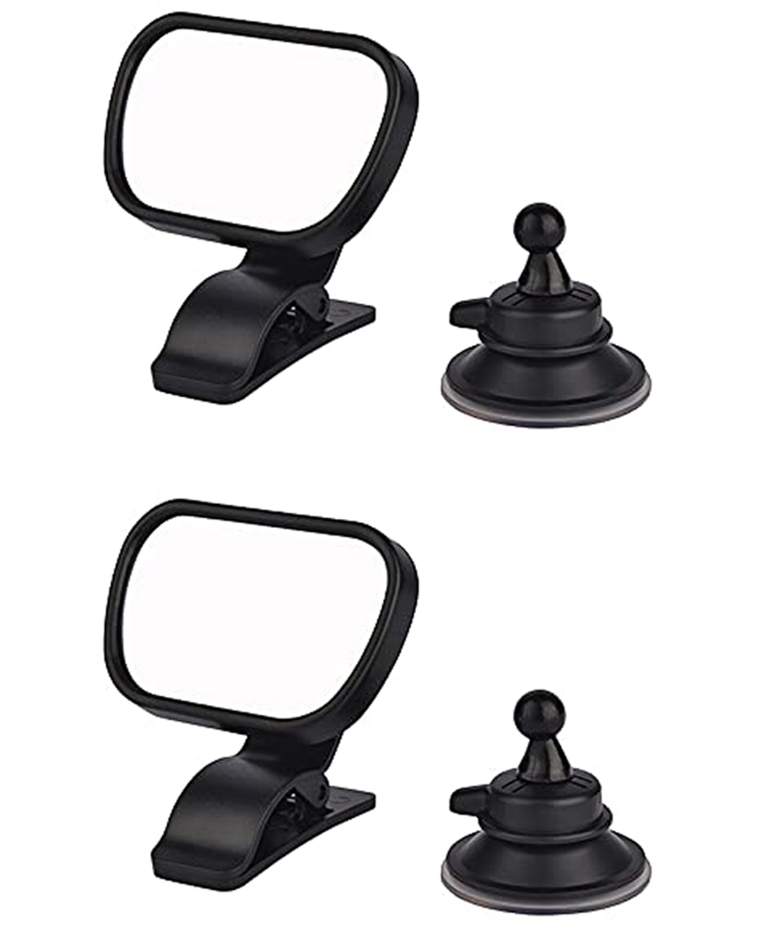 Safe O Kid Abs 360 Degree Rotational View Car Rear Mirrors Pack of 2 - Black-image-46