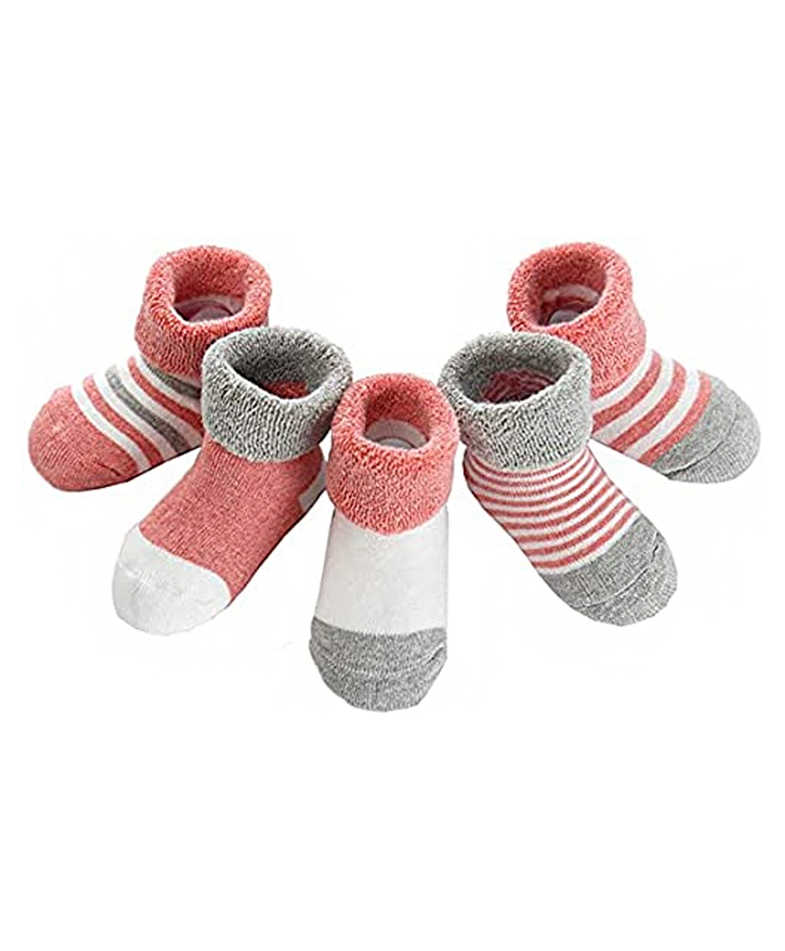 MOMISY Cotton Ankle Length Socks Pack of 5 - Pink-picture-10