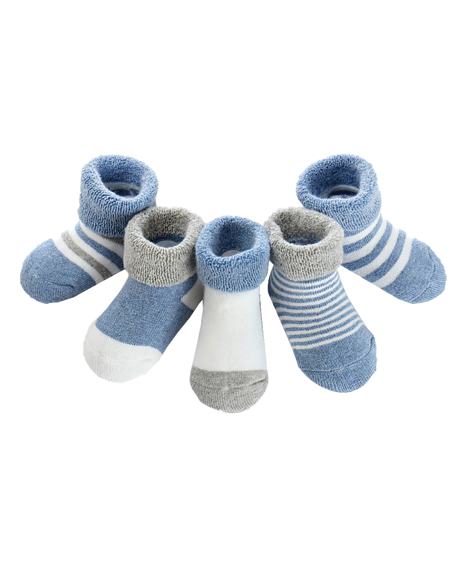 MOMISY Cotton Ankle Length Socks Pack of 5 - Blue-picture-36
