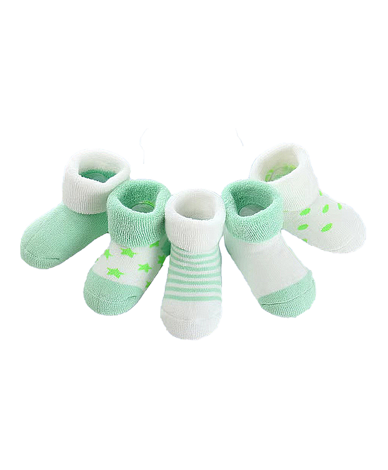 MOMISY Cotton Ankle Length Socks Pack of 5 - Green-picture-18