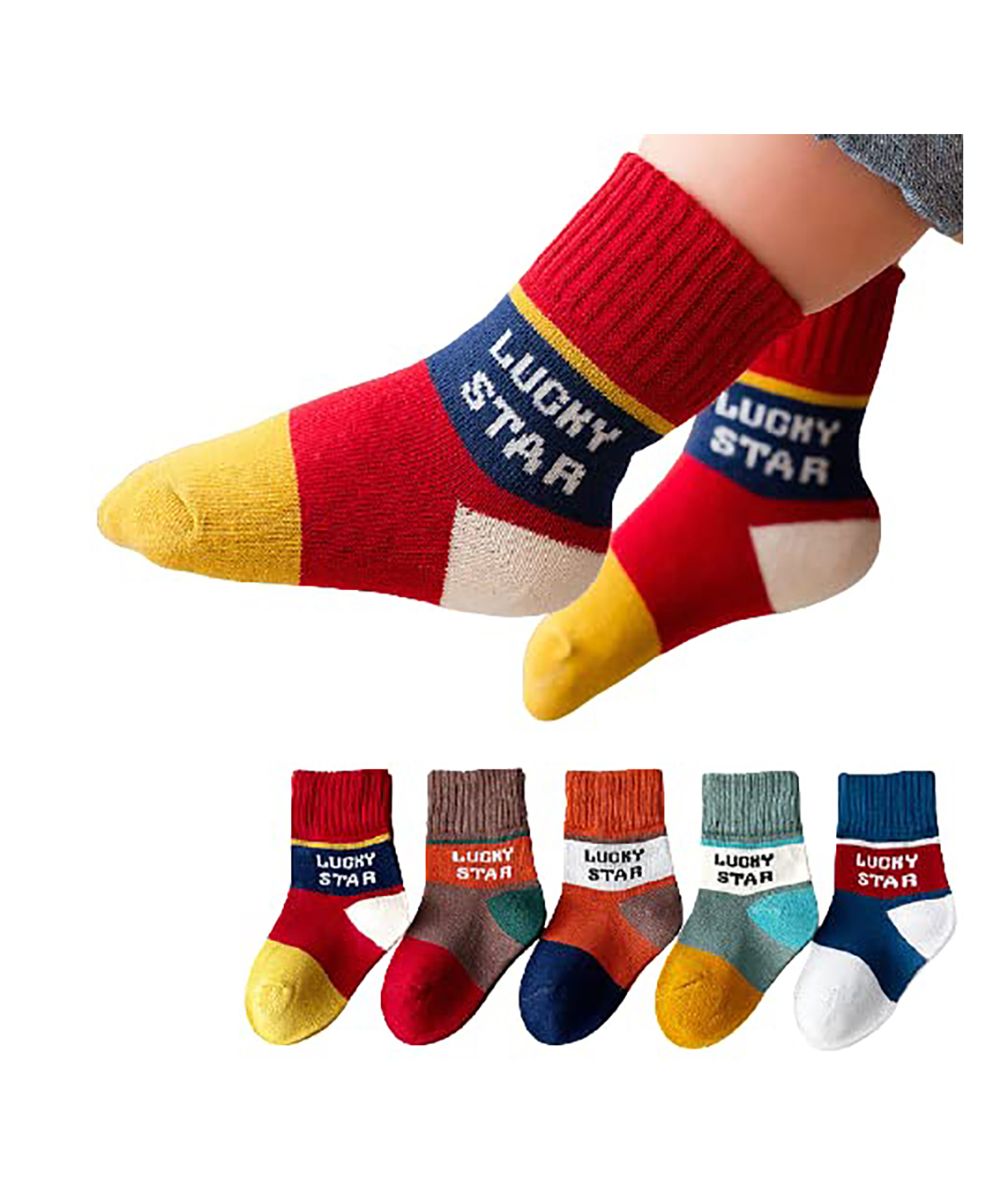 Momisy Cotton Ankle Length Socks Multiprint Pack Of 5 - Multicolour-picture-22