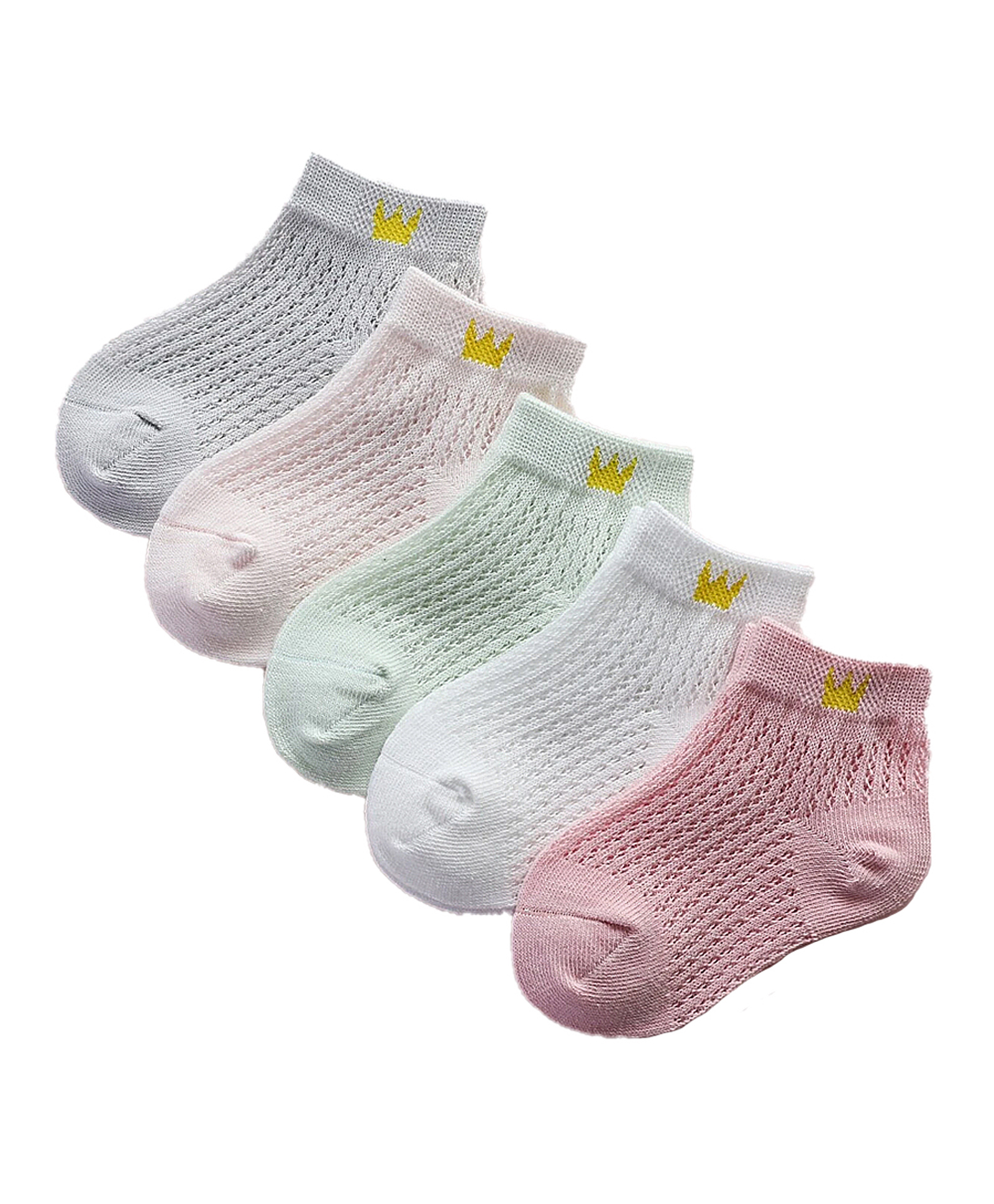 MOMISY Cotton Ankle Length Socks Pack of 5 - Multicolour-picture-20