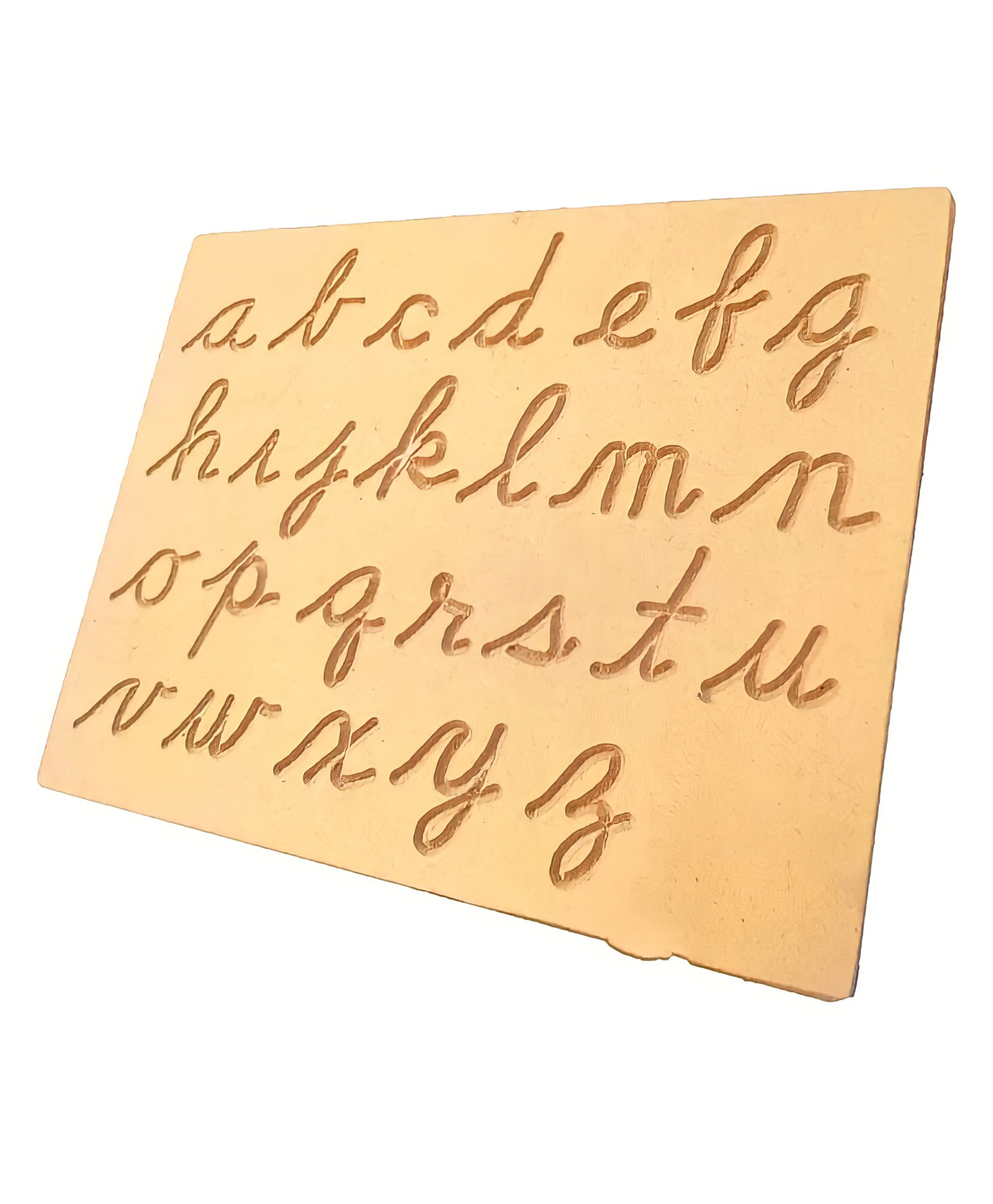 fingo brain Fingo Tracing Board Cursive Small Letter A To Z Wooden- Brown-picture-6