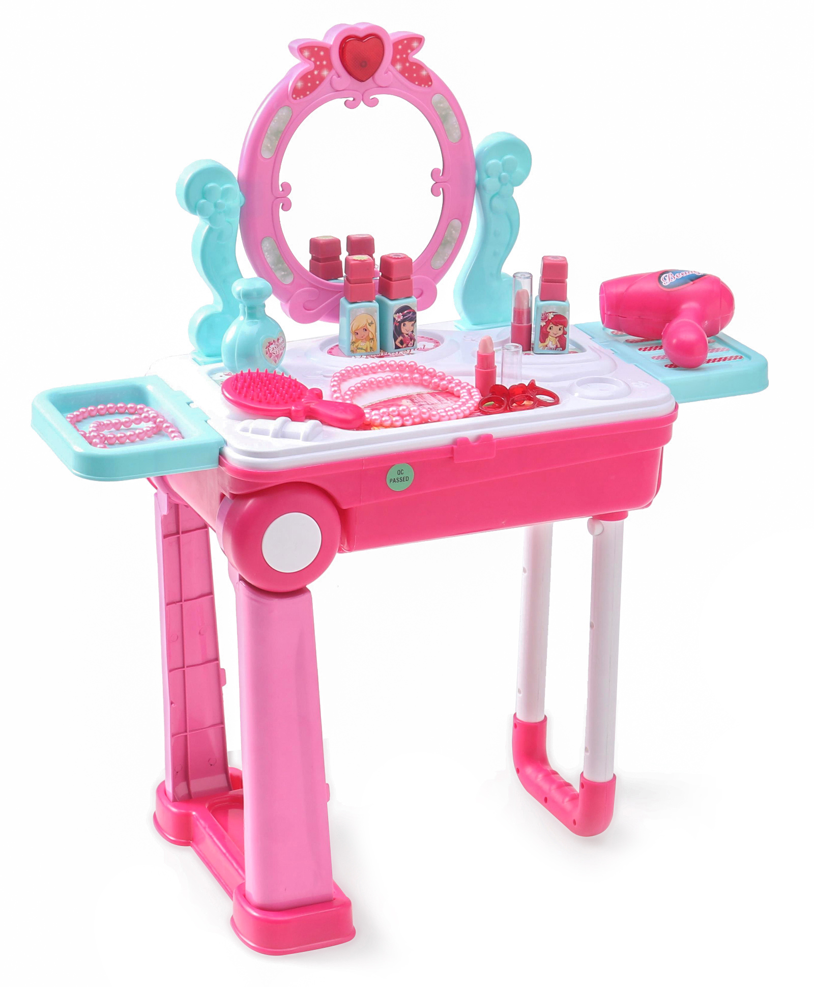 House of kids House of kids 2 in 1 Trolley Children Beauty Makeup Kit - Pink-picture-11