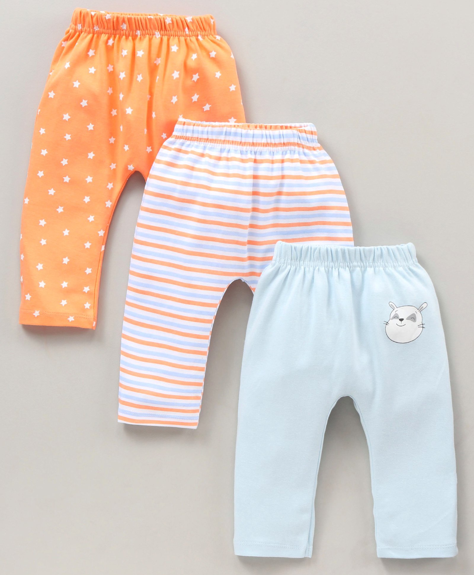 Babyhug Cotton Full Length Diaper Pants Pack of 3 - Multicolour-picture-12