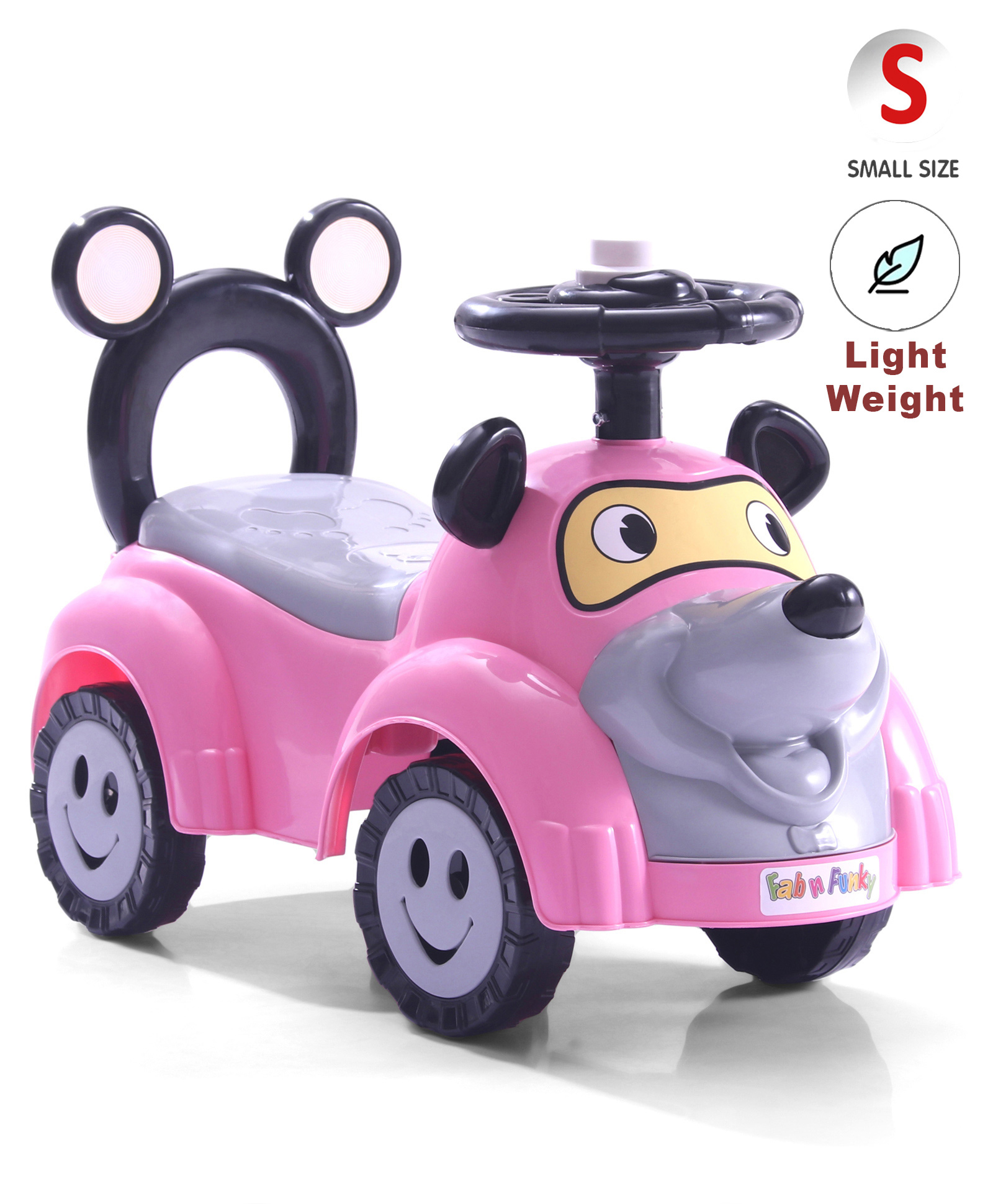 Manual Push Ride On Of Puppy Face - Pink-image-32