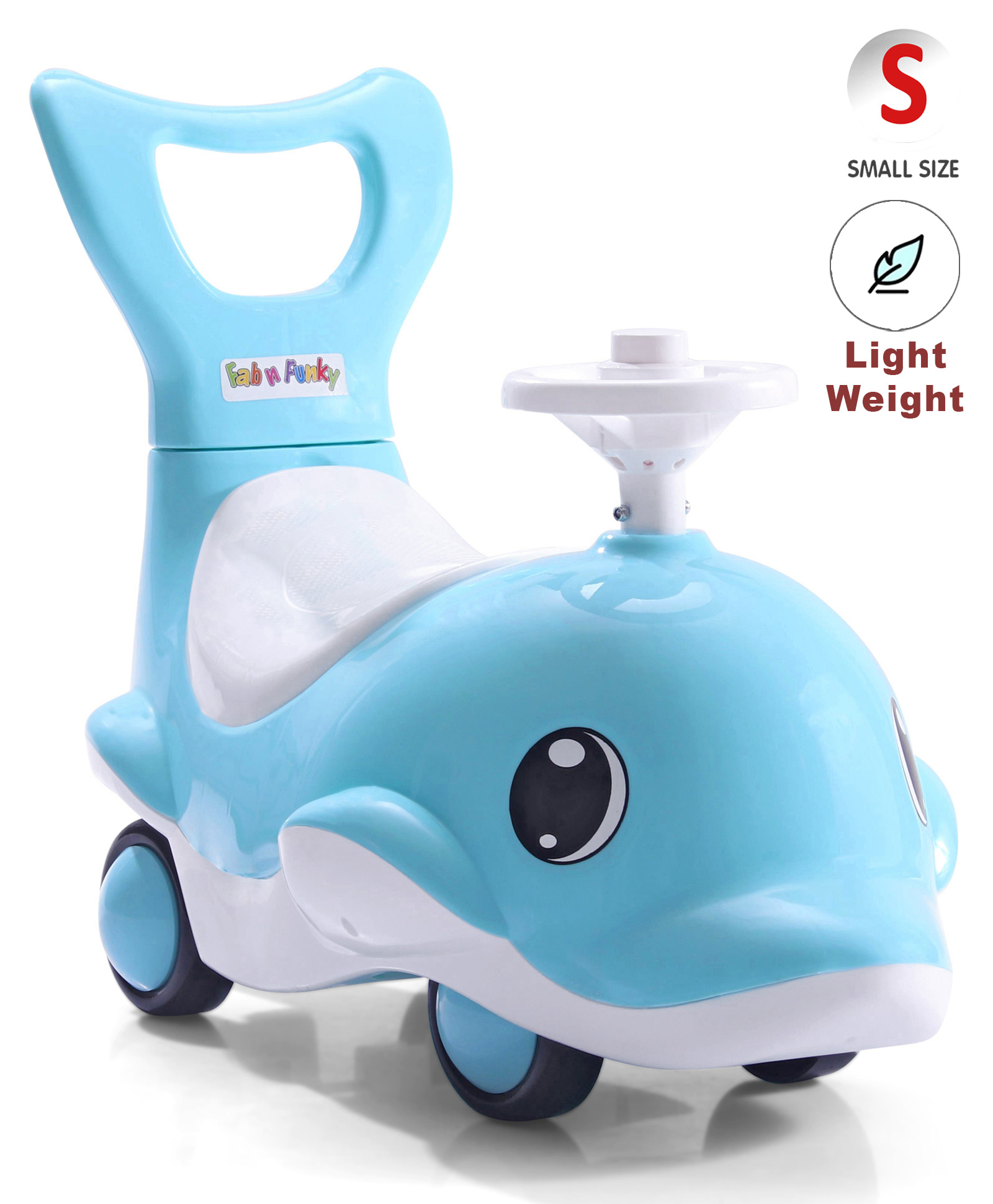 Manual Push Ride On Of Dolfin Shape - Blue-image-31