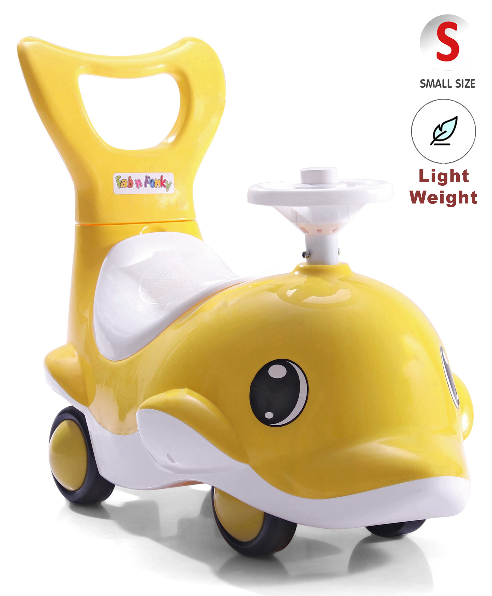 Manual Push Ride On Of Dolfin Shape - Yellow-image-27