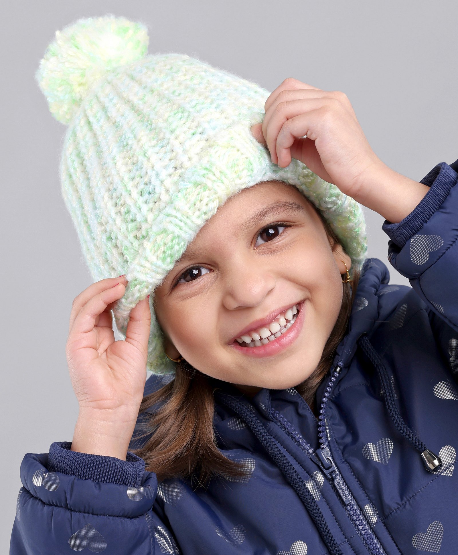 Babyhug Acrylic Blend Knit Woolen Beanie Multicolour - Diameter 12 cm-image-4