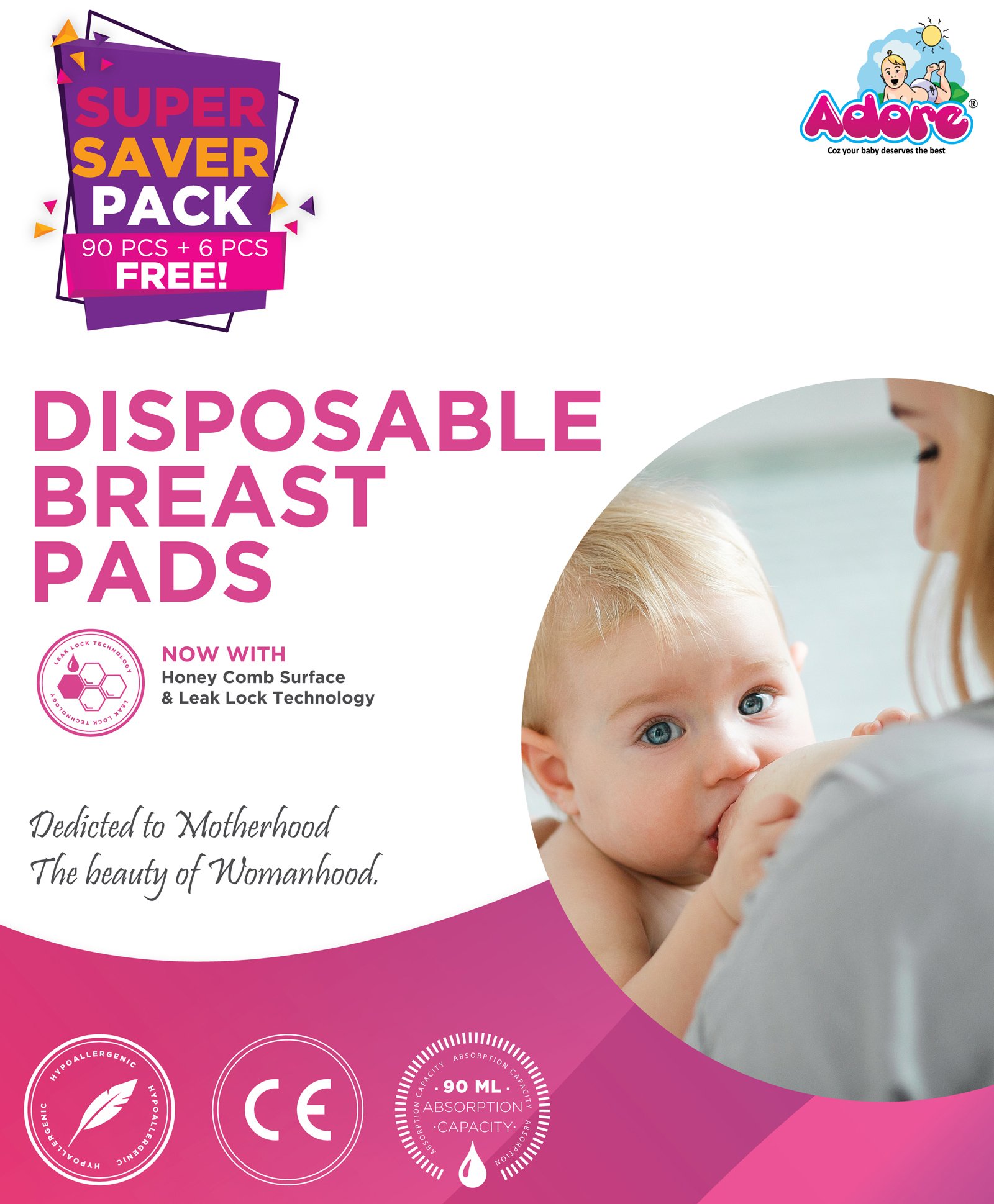 Adore Disposable Breast Pads - 96 Pieces-picture-14