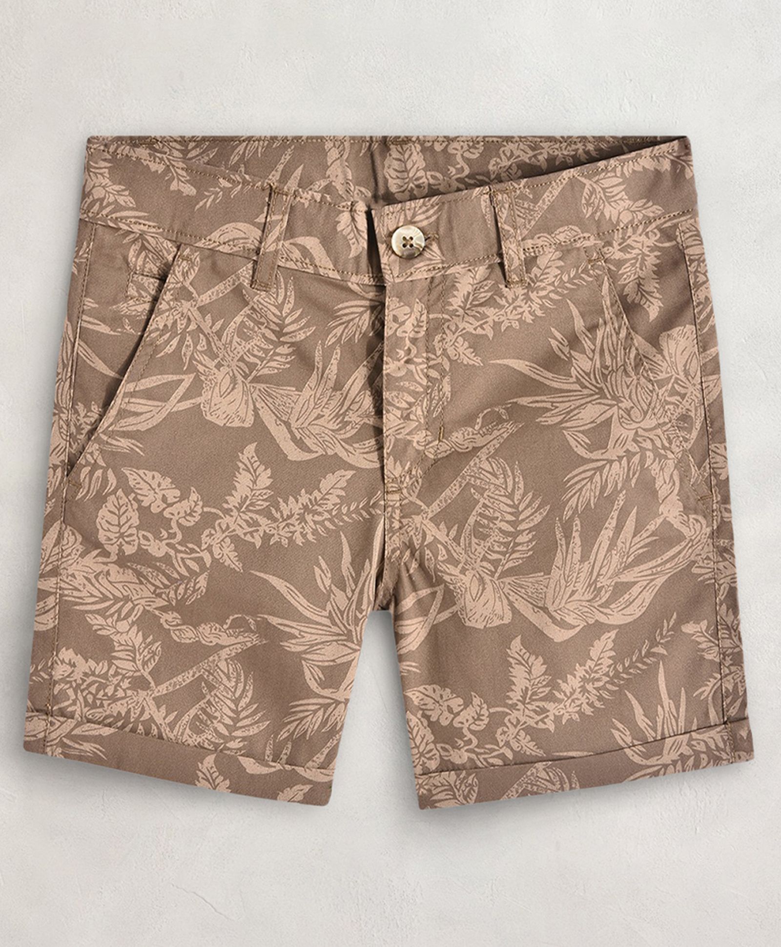 Cherry Crumble By Nitt Hyman All Over Forest Self Design Button Closure Shorts - Brown-picture-19