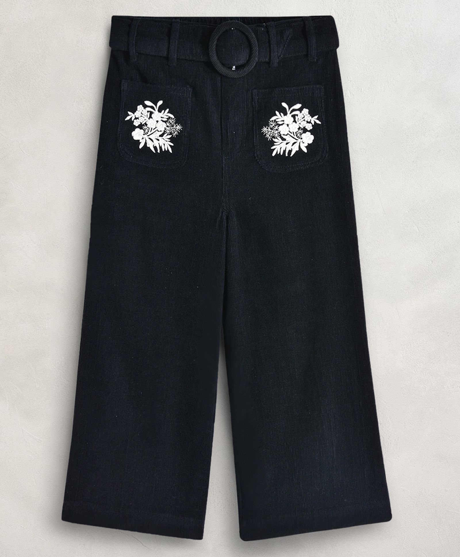 Cherry Crumble By Nitt Hyman Full Length Floral Embroidered Detail Trousers - Black-picture-13