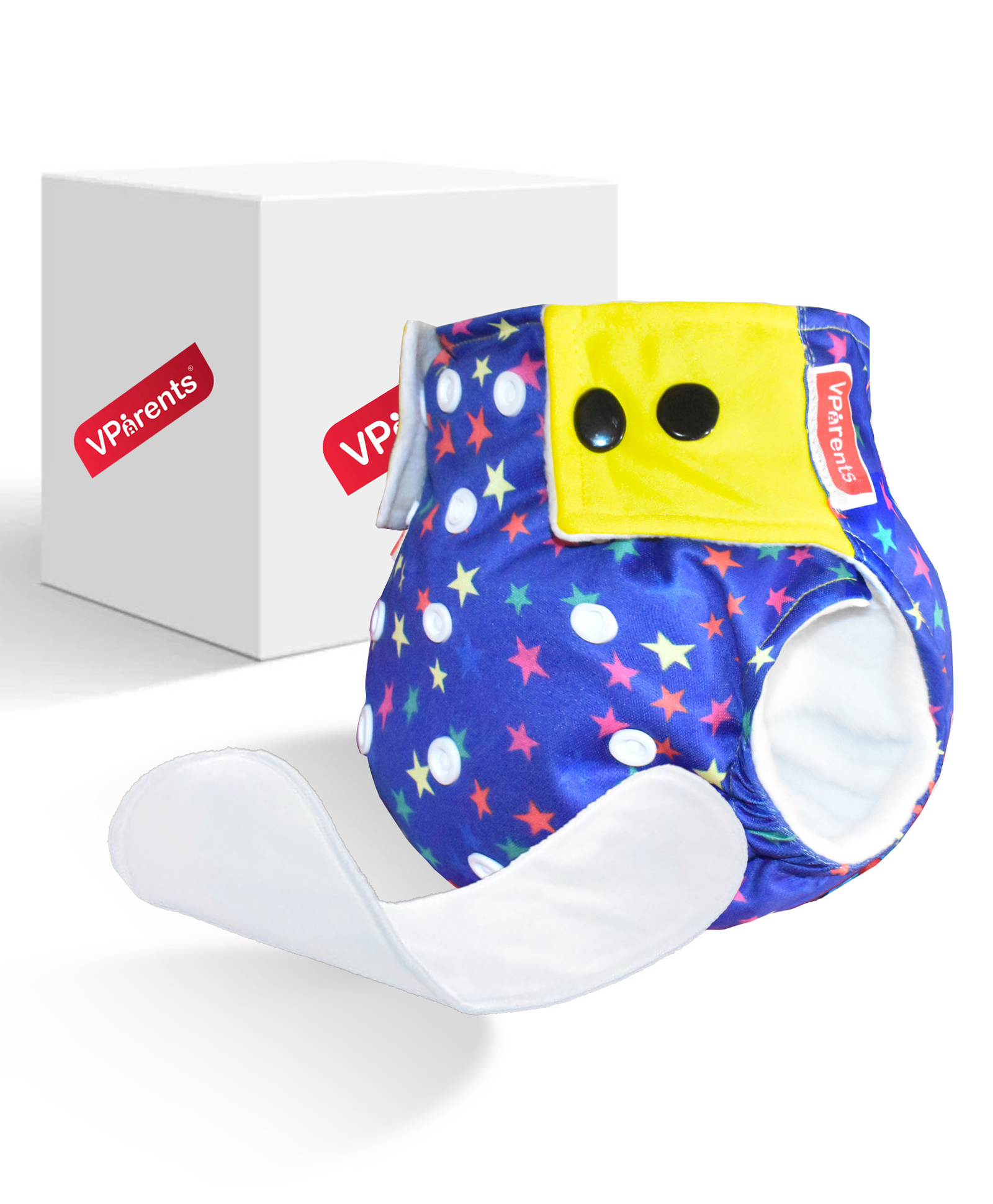 VParents Reusable and Adjustable Cloth Diapers with Ultra Absorbent Insert - Dark Blue-image-8