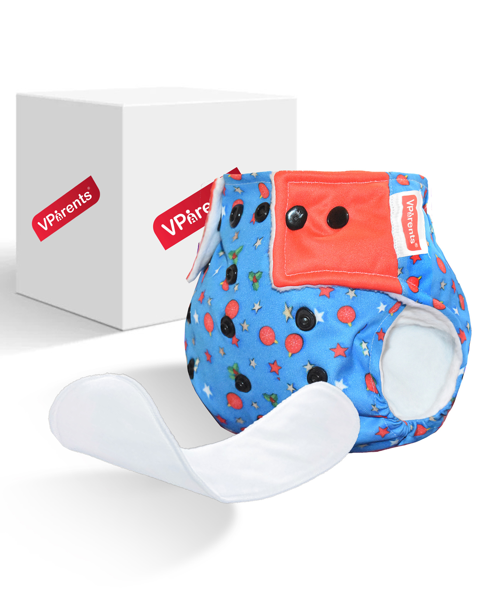 VParents Reusable and Adjustable Cloth Diapers with Ultra Absorbent Insert - Blue-image-5