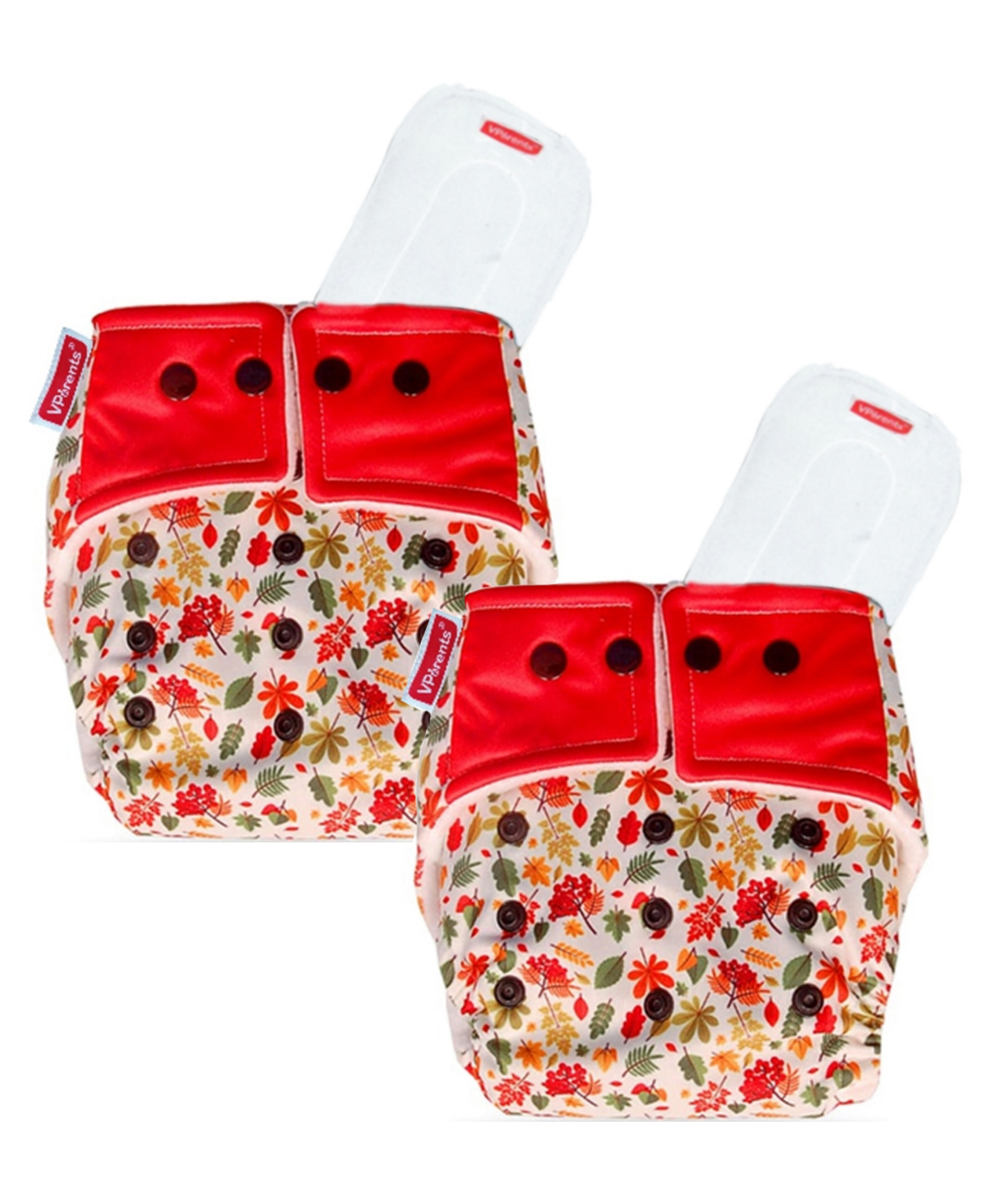 VParents Reusable and Adjustable Cloth Diapers with Ultra Absorbent Inserts Pack of 2 - Red-picture-7