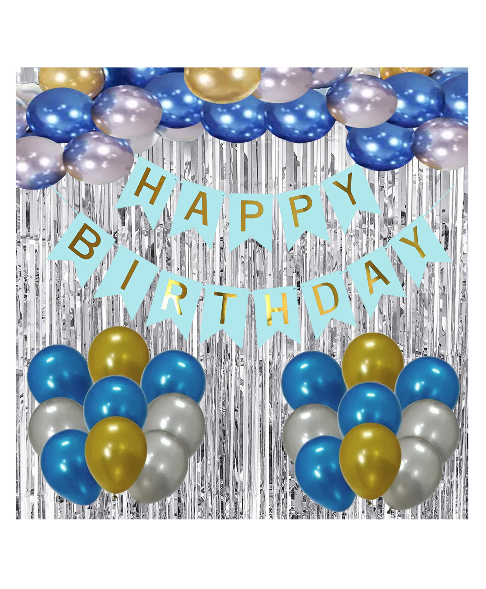 Funcart Happy Birthday Balloon And Banner Decoration Multicolor  Pack Of 53-image-22