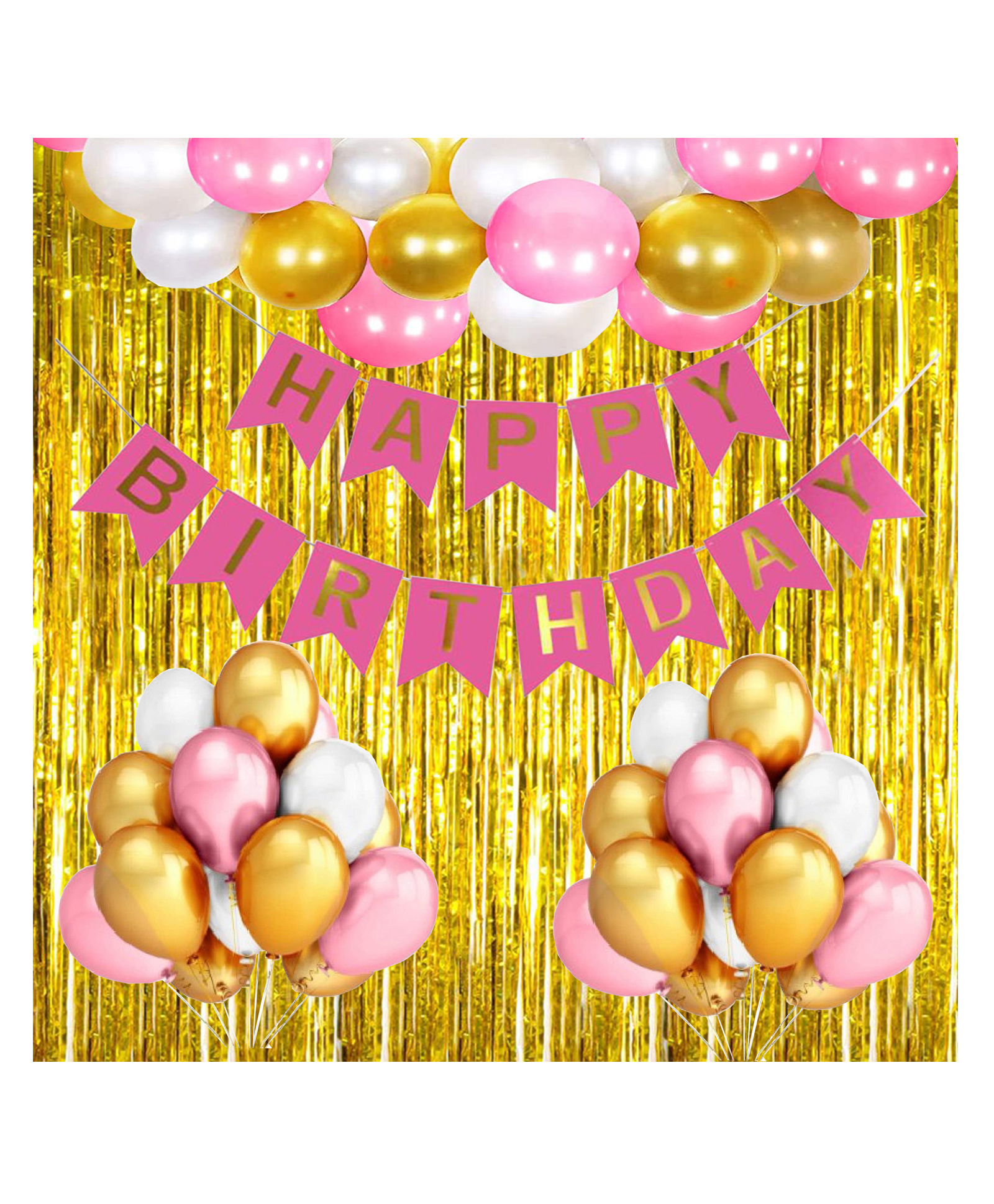 Funcart Happy Birthday Balloon And Banner Decoration Multicolor  Pack Of 53-picture-20