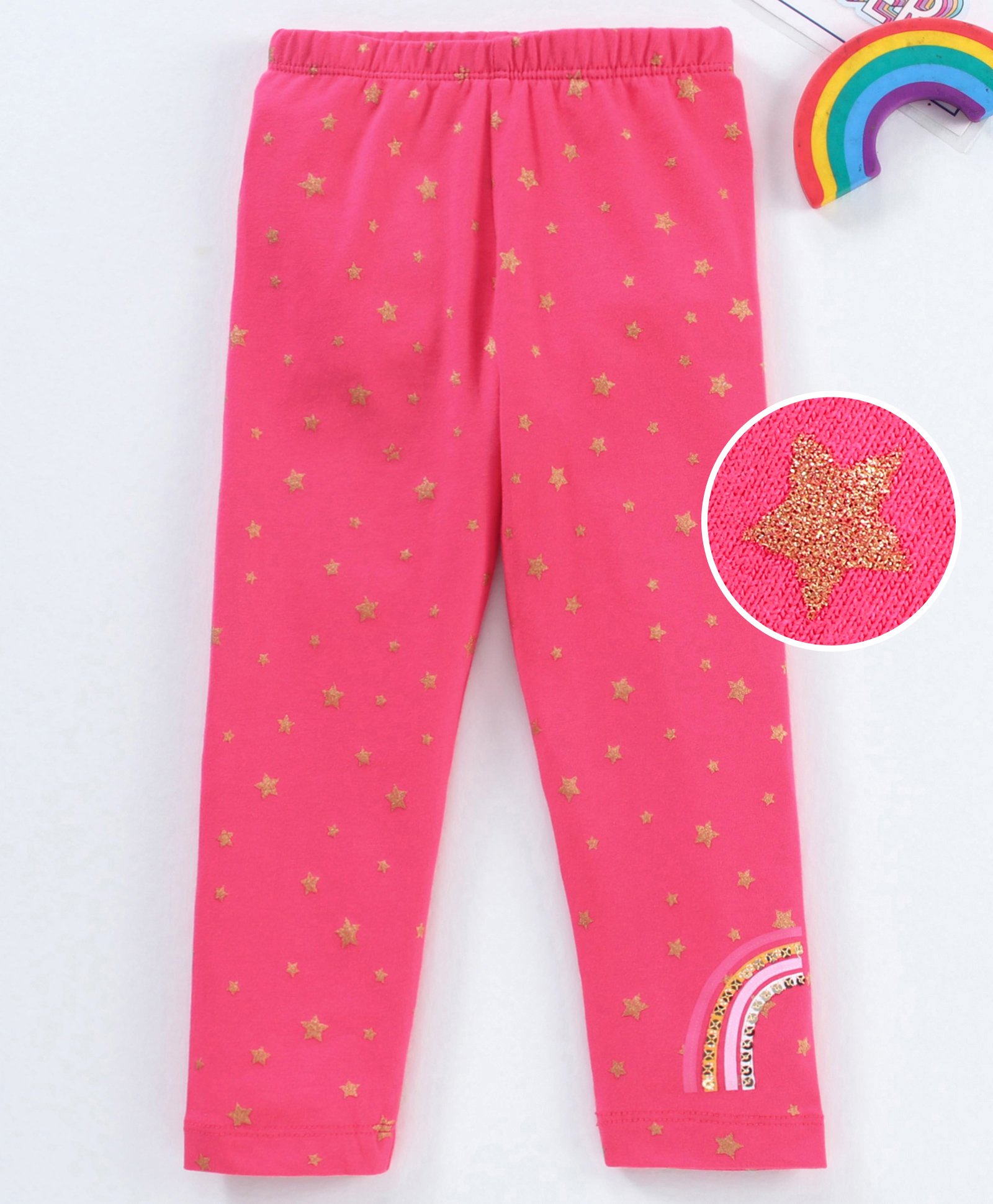 Babyhug Full Length Legging Star Print - Maroon-picture-26