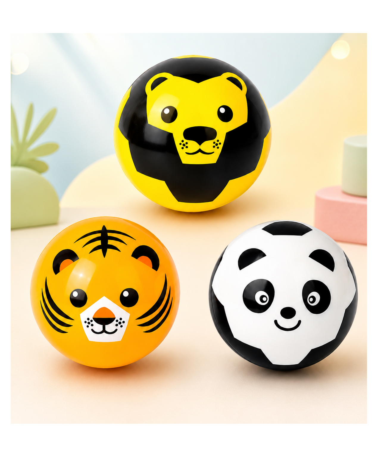 Fiddlerz Mini Balls Sports Basketball Baseball Indoor Outdoor Practice Bouncy Training Soft Balls Pack of 3 - Multicolor-image-33