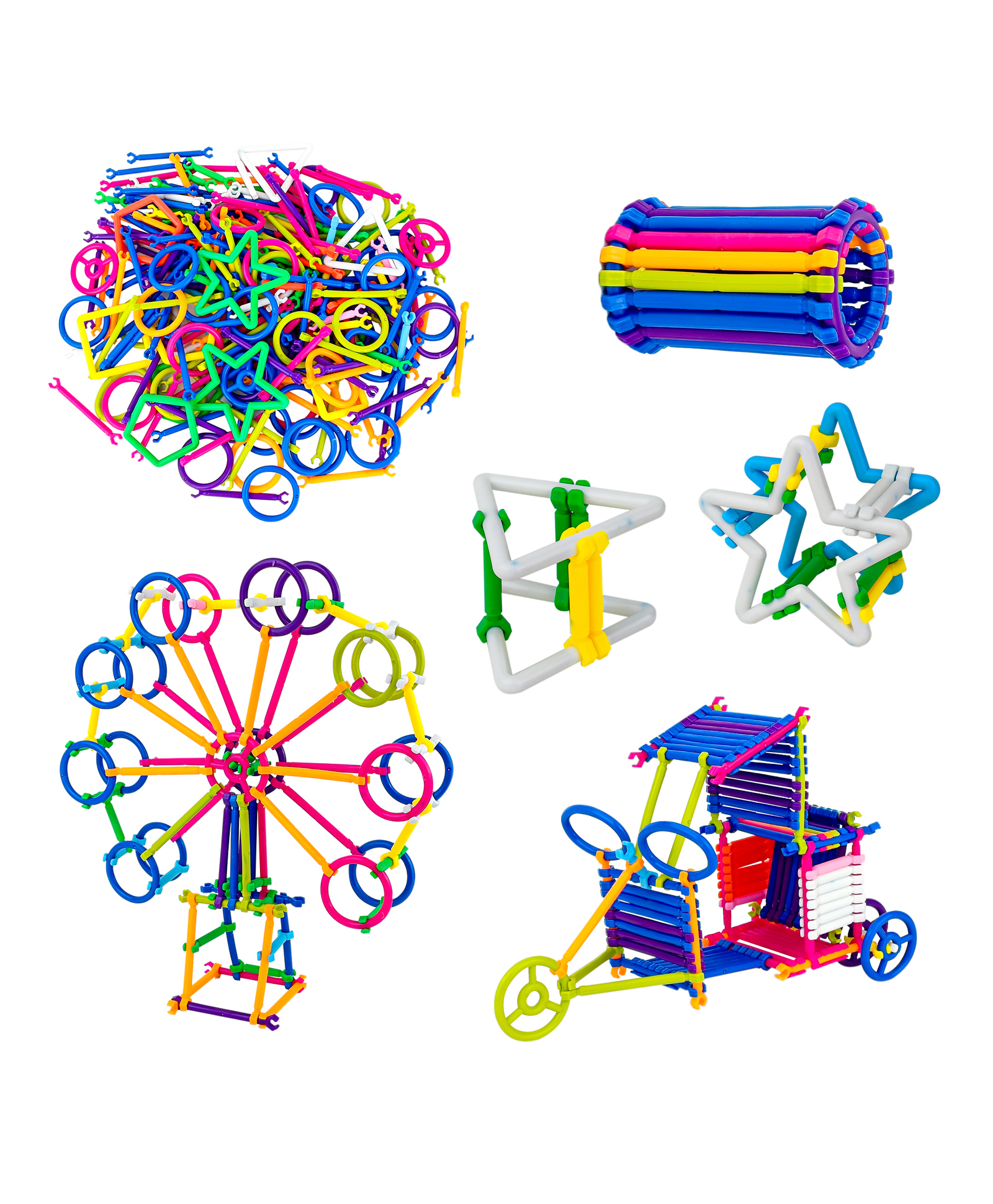 Fiddlerz Stick Blocks Educational Interlocking Building Blocks Puzzle Activity Play Multicolour - 250 pieces-image-7