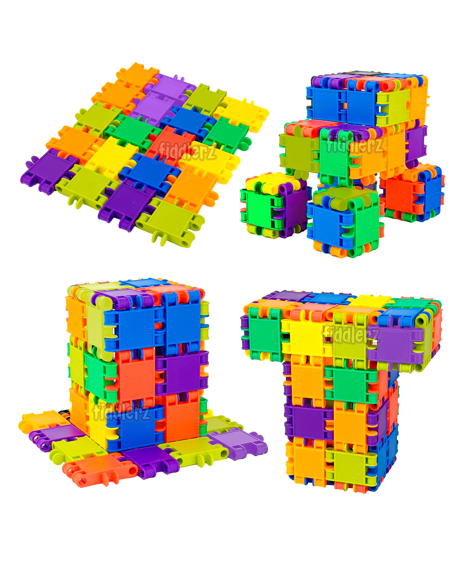 Fiddlerz Bullet Building Blocks Stem Blocks Smart Puzzle Games Multicolour - 44 pieces-image-18
