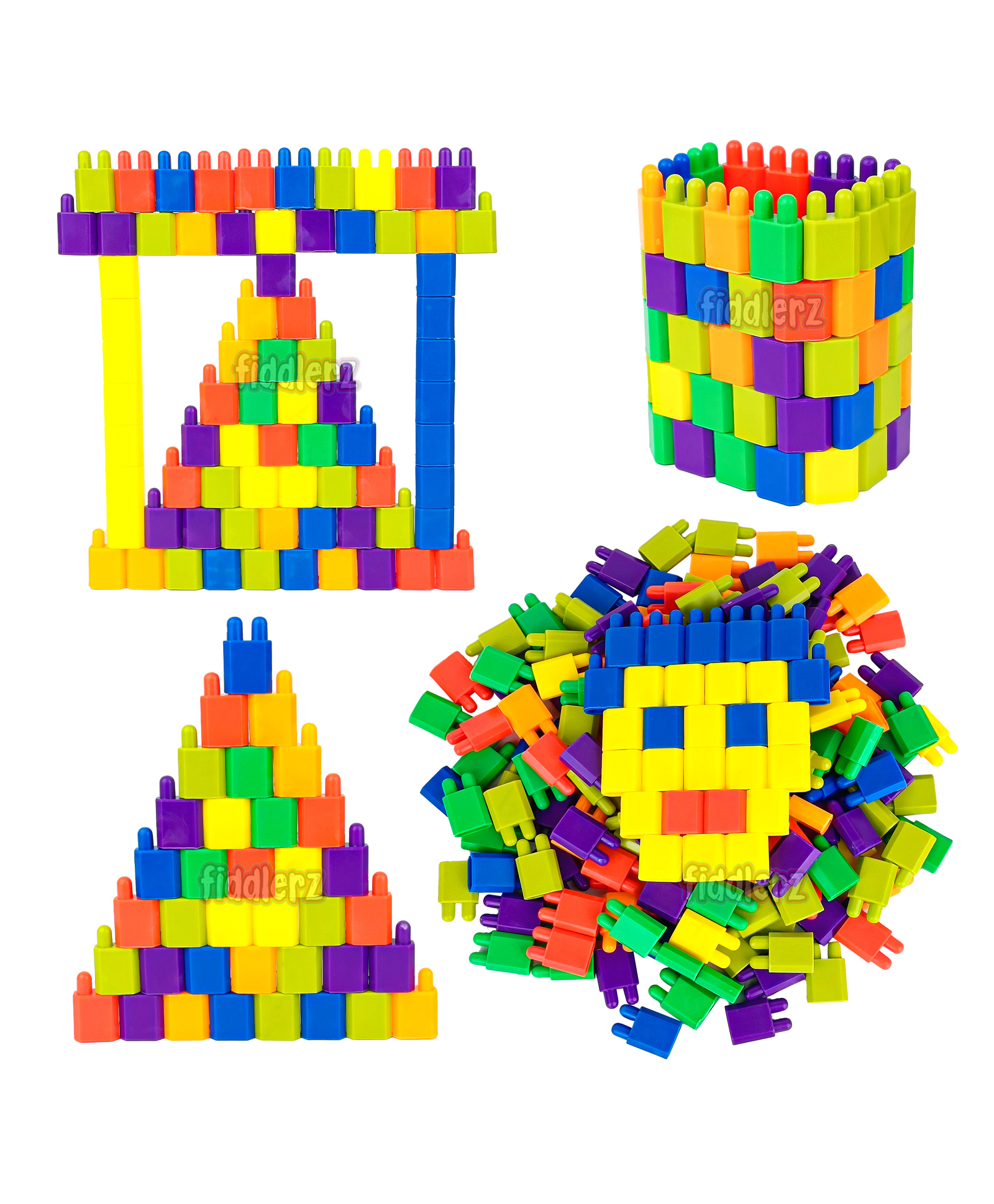 Fiddlerz Bullet Building Blocks Stem Blocks Smart Puzzle Games Multicolour - 175 pieces-image-16