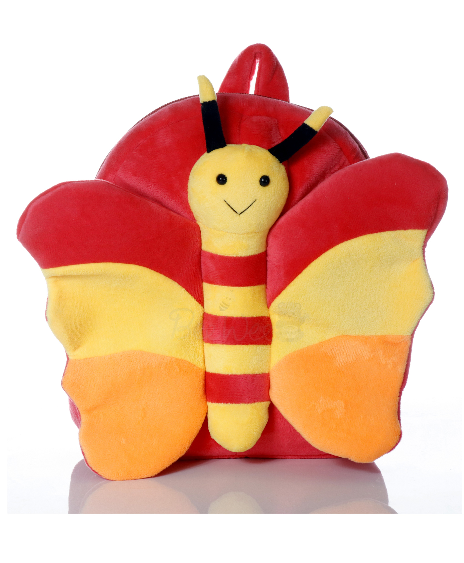 BeeWee Plush Soft Yoy Bag Butterfly Design Red - Height 12.2 Inches-picture-10