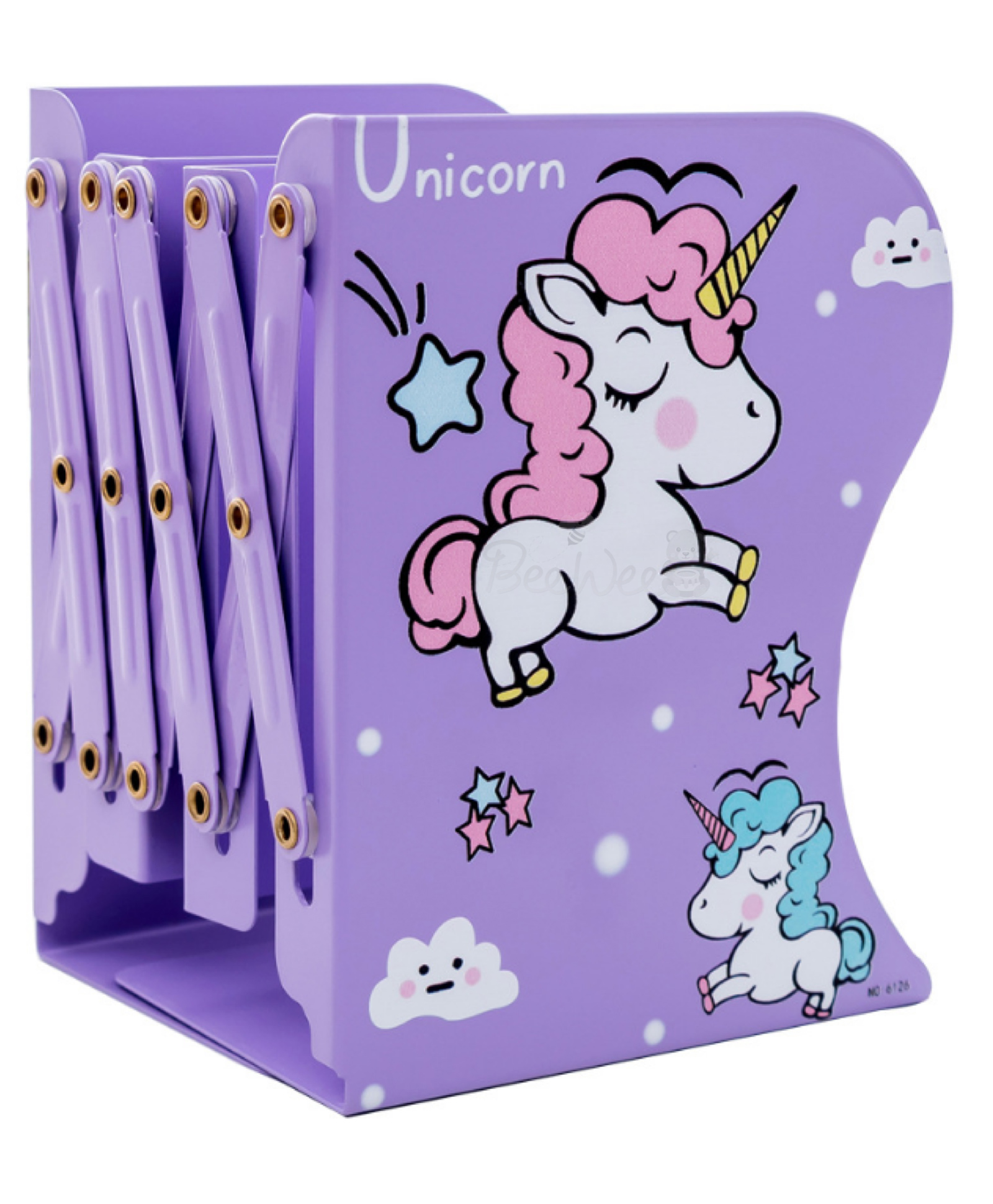BeeWee Bookends Unicorn Book Stand Shelf Organiser- Purple-picture-16