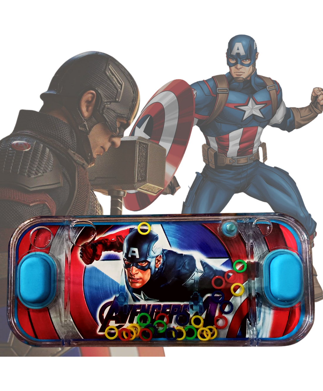 KARBD Marvel Avengers Captain America Ring Toss Water Game Double Button  Handheld Console Game - Blue Online India, Buy Educational Games for (3-8  Years) at FirstCry.com - 11446289