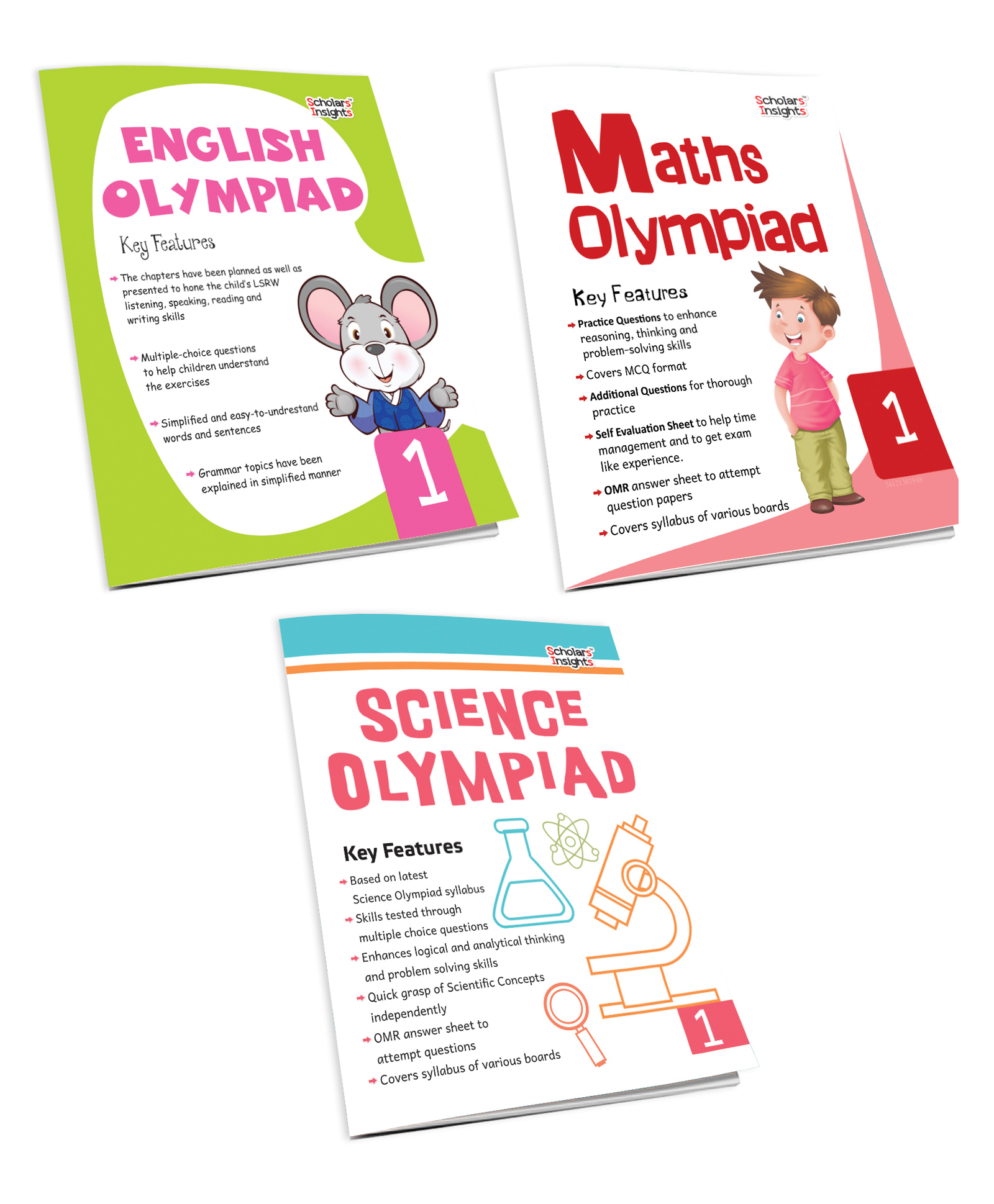 Scholars Insights Olympiad English Maths and Science Workbooks Grade 1 Set of 3 - English-image-36