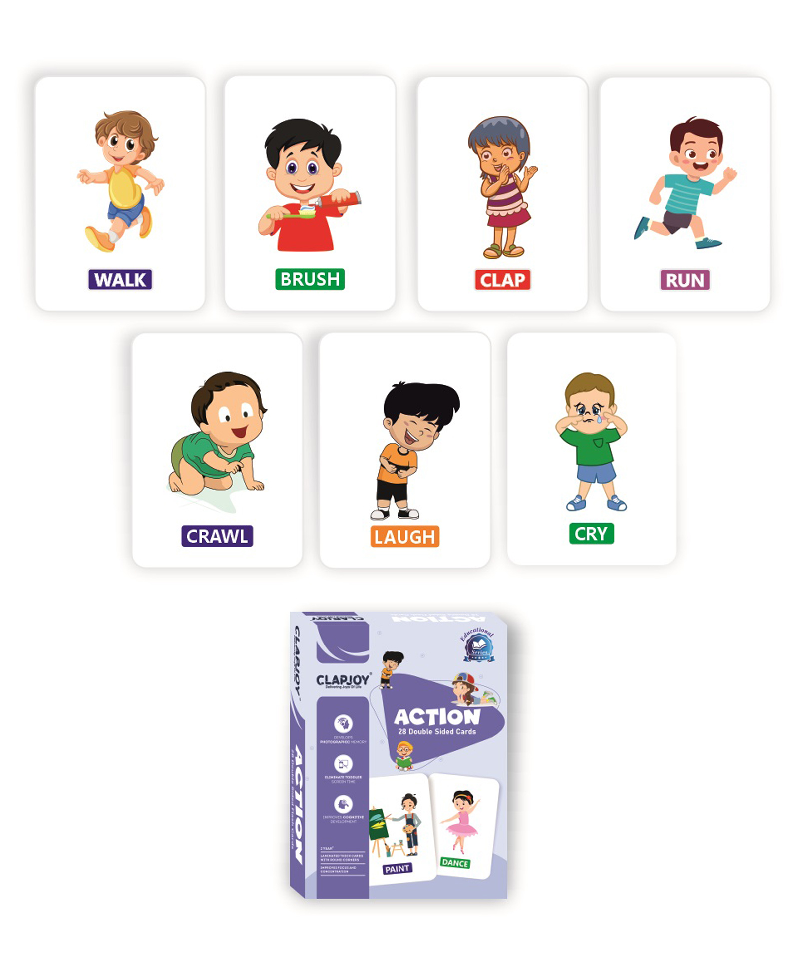 Clapjoy Action Double Sided Flash Cards for Kids Easy & Fun Way of Learning-image-12