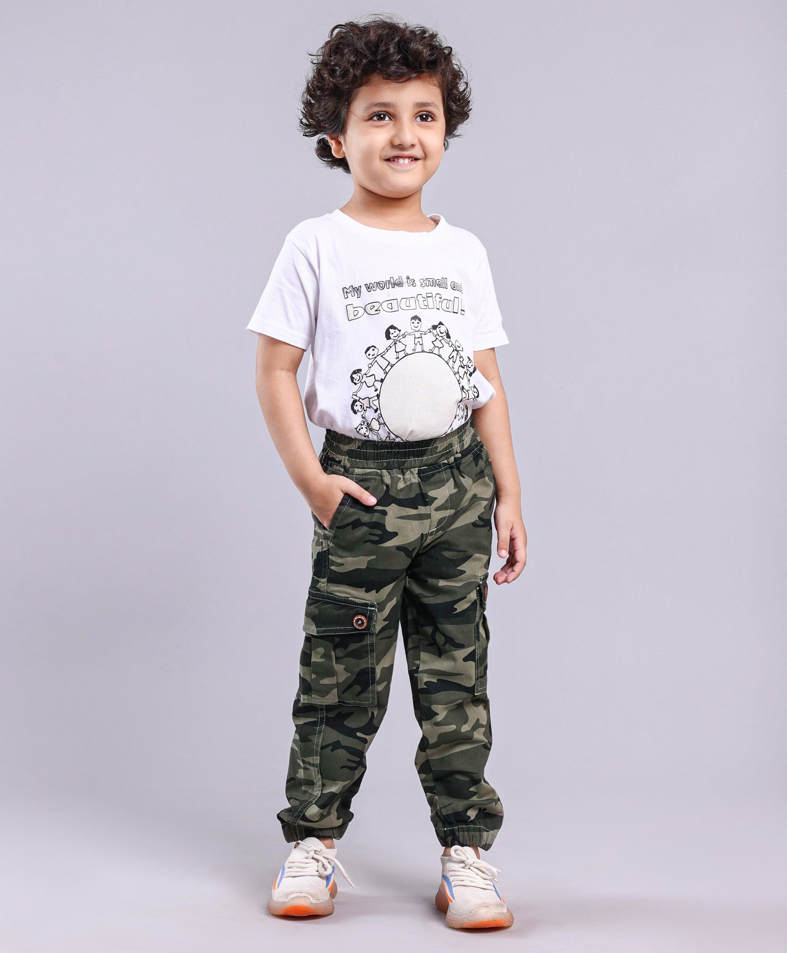 Kookie Kids Full Length Trousers Camo Print- Green-picture-26