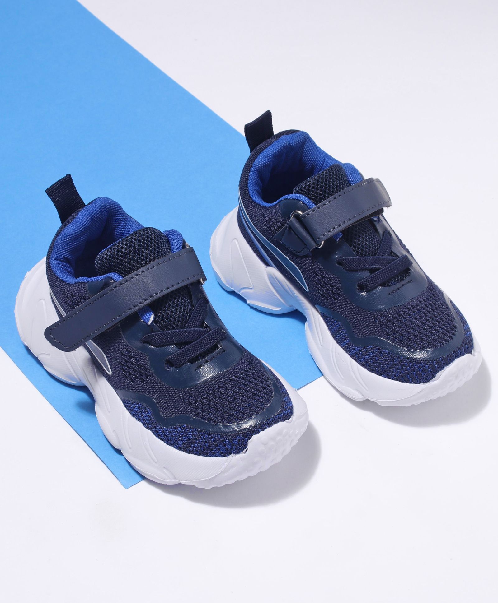 Cute Walk by Babyhug Sneakers With Velcro Closure Solid - Dark Blue-image-48