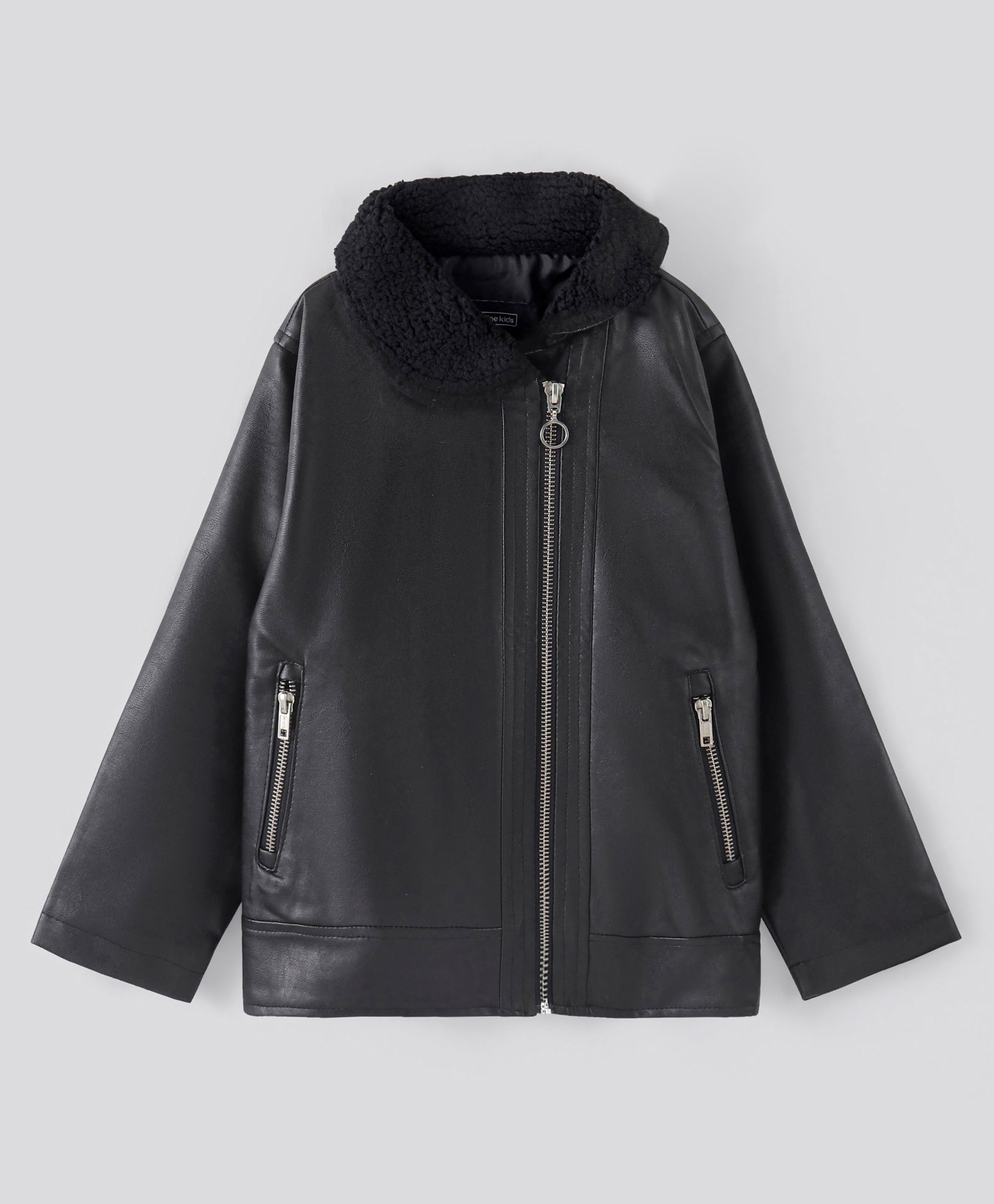 sherpa collar moto jacket