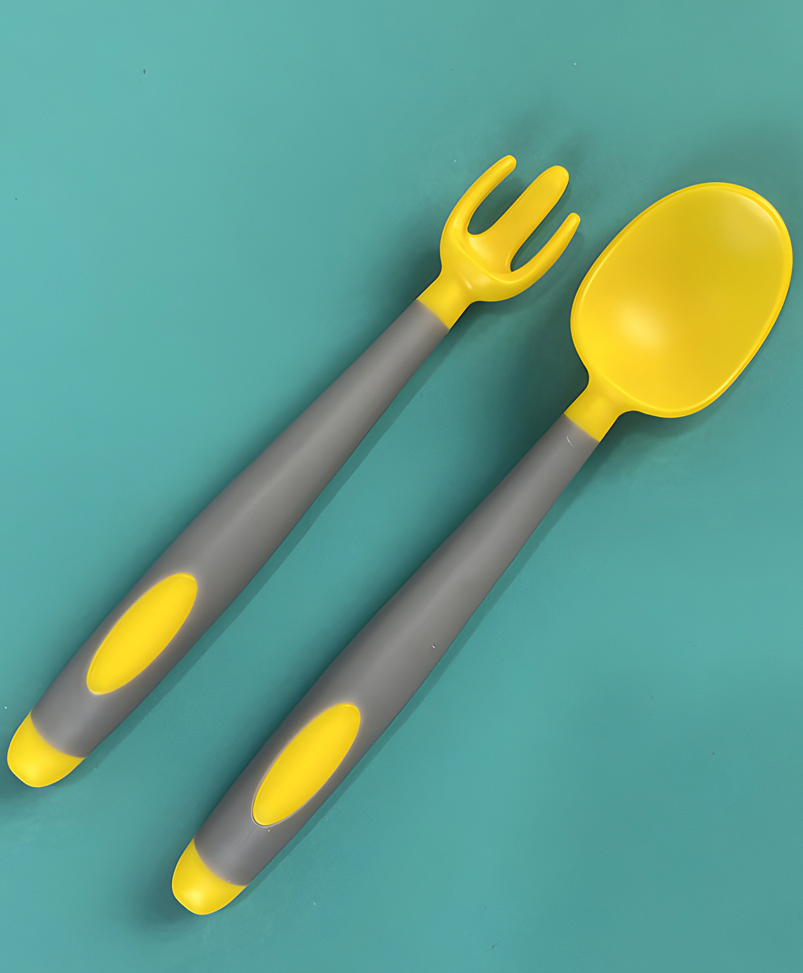 Bembika Baby Training Spoon and Fork Set - Yellow & Grey-image-16
