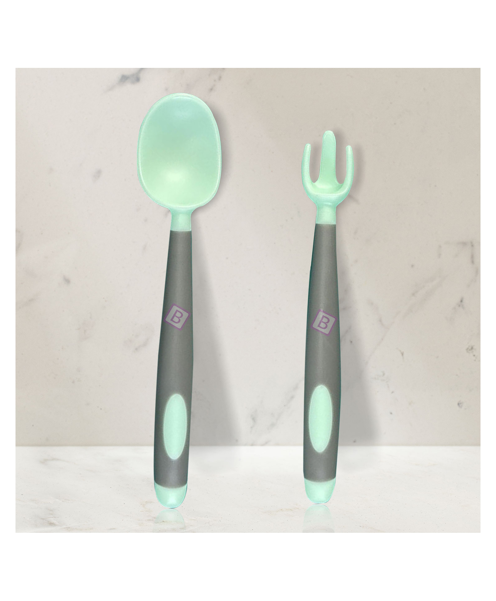 Bembika Baby Training Spoon and Fork Set - Green-image-27