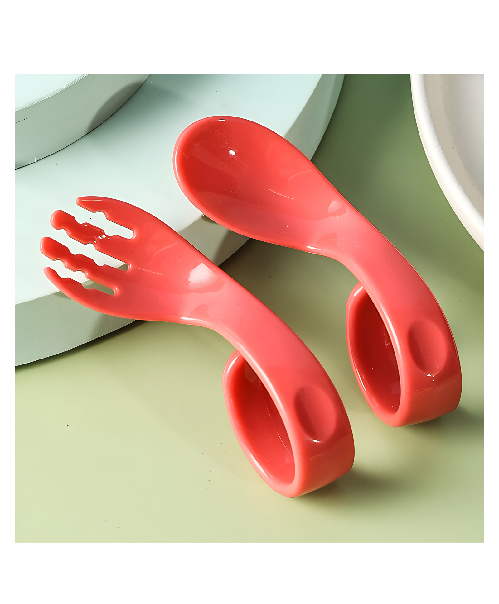 Bembika Baby Training Twist Spoon and Fork Set - Red-picture-9