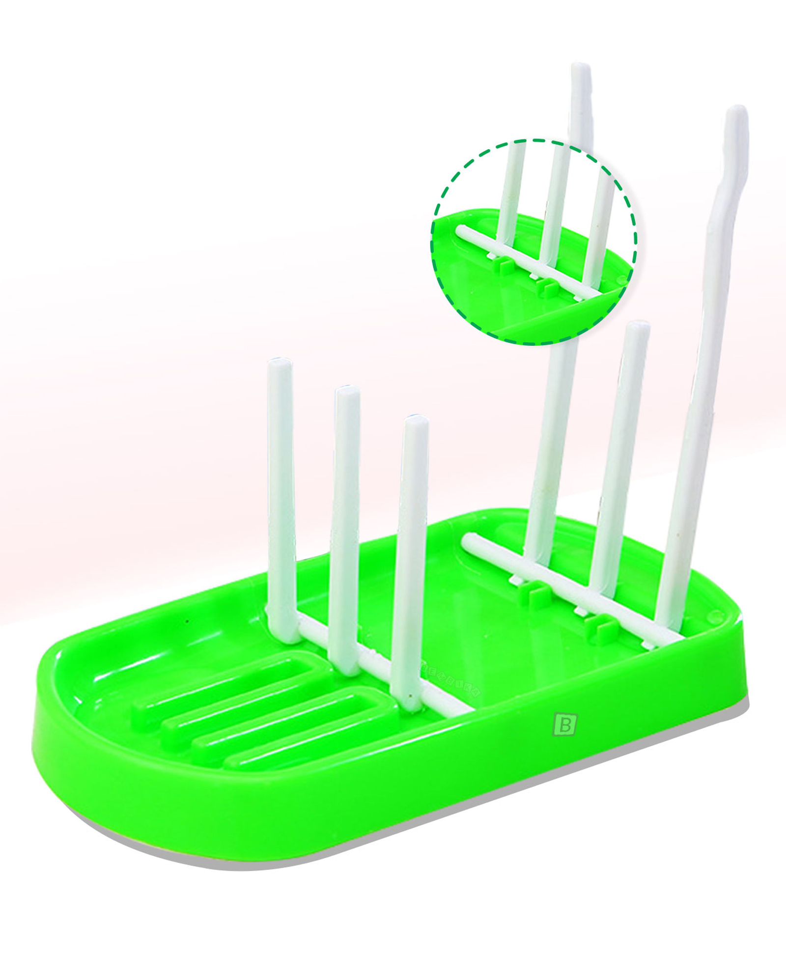 Bembika Baby Bottles Drying Rack - Green-image-2