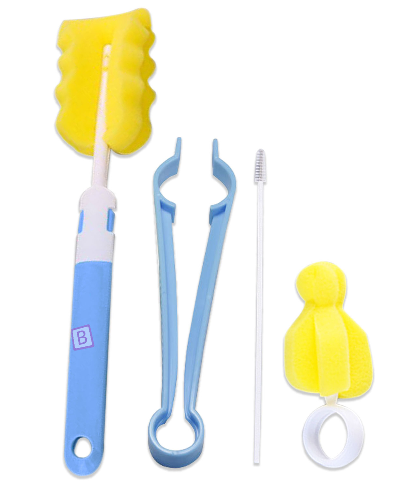 Bembika Baby Bottle Brush Baby Feeding Bottle Cleaner Brush 4 Piece - Blue-image-22